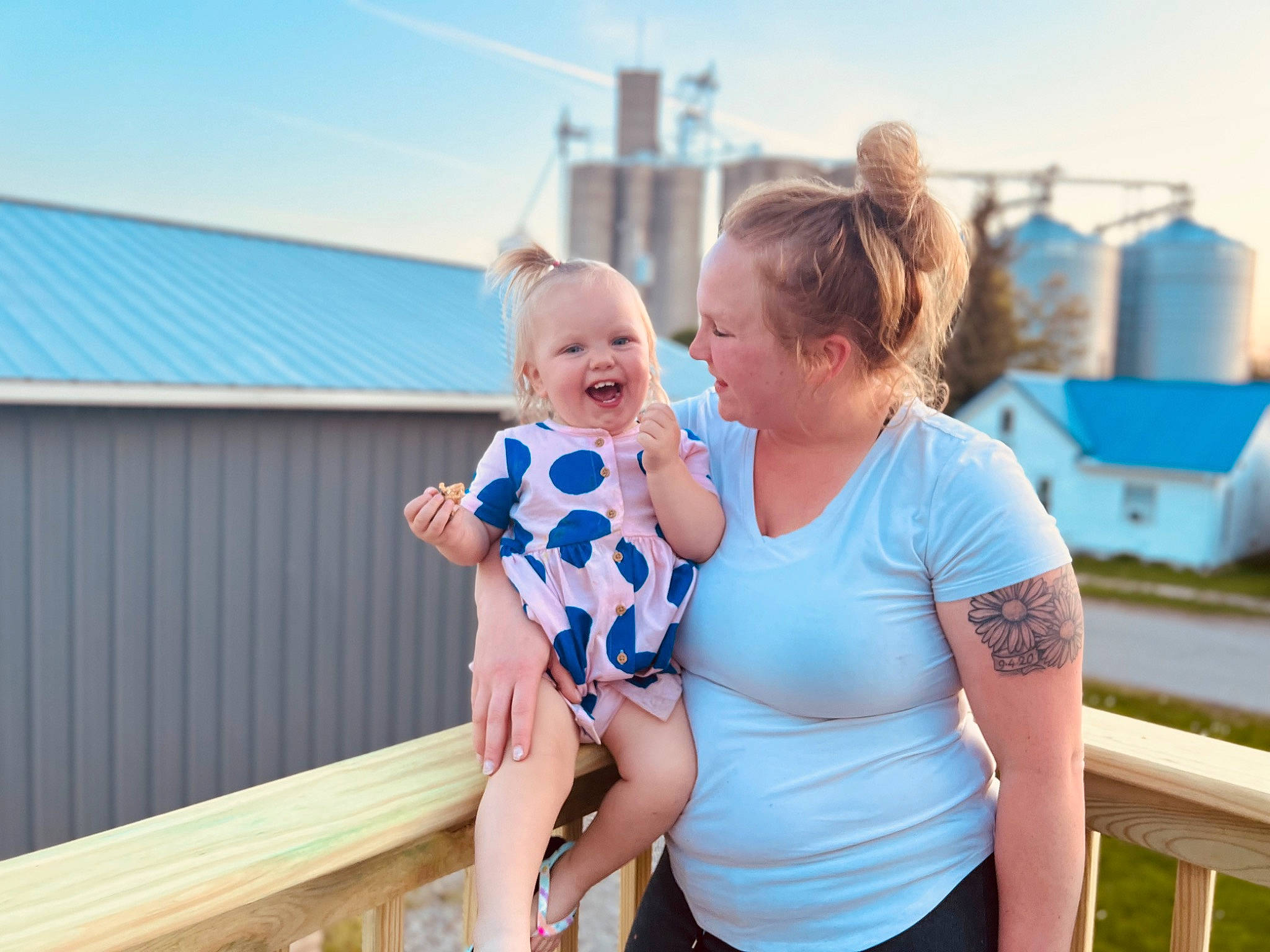 Oaklee joined the competition — help win amazing prizes! baby, baby_toddler_clothing, blue, child, electric_blue, event, fun, happy, leisure, person, recreation, roof, shoulder, sitting, sky, smile, t_shirt, toddler, tourism, travel
