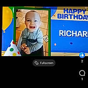 Richard joined the competition — help win amazing prizes! baby, child, smile, birthday, party, balloon, confetti, hat, tile_floor, frame, celebration, portrait, indoor, happy, person, announcement, colorful, event, young_child, photograph