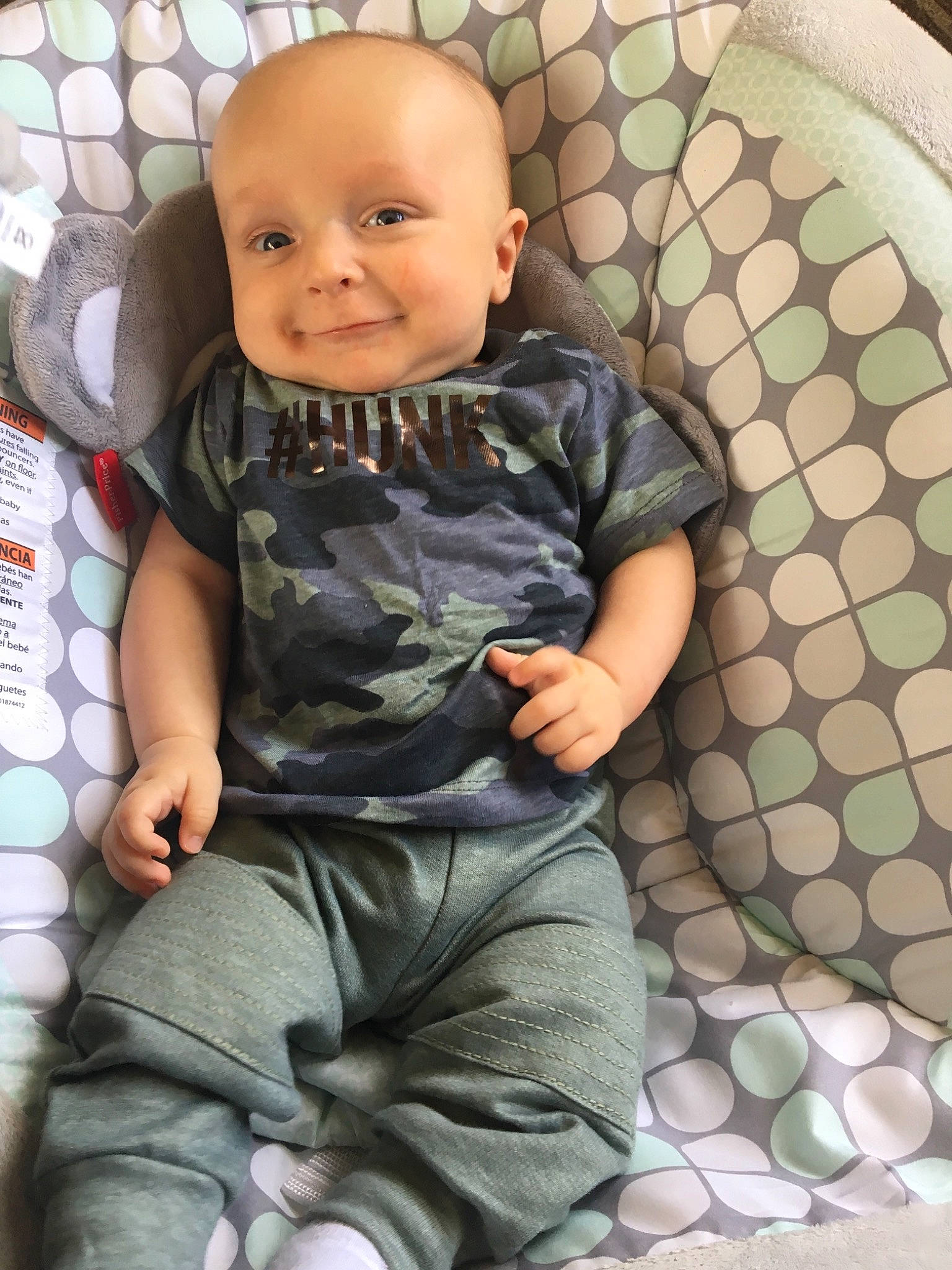 Connor Jr is registered to the contest to win money with this photo: baby, baby_products, cheek, child, head, joy, person, product, sitting, skin, smile, toddler