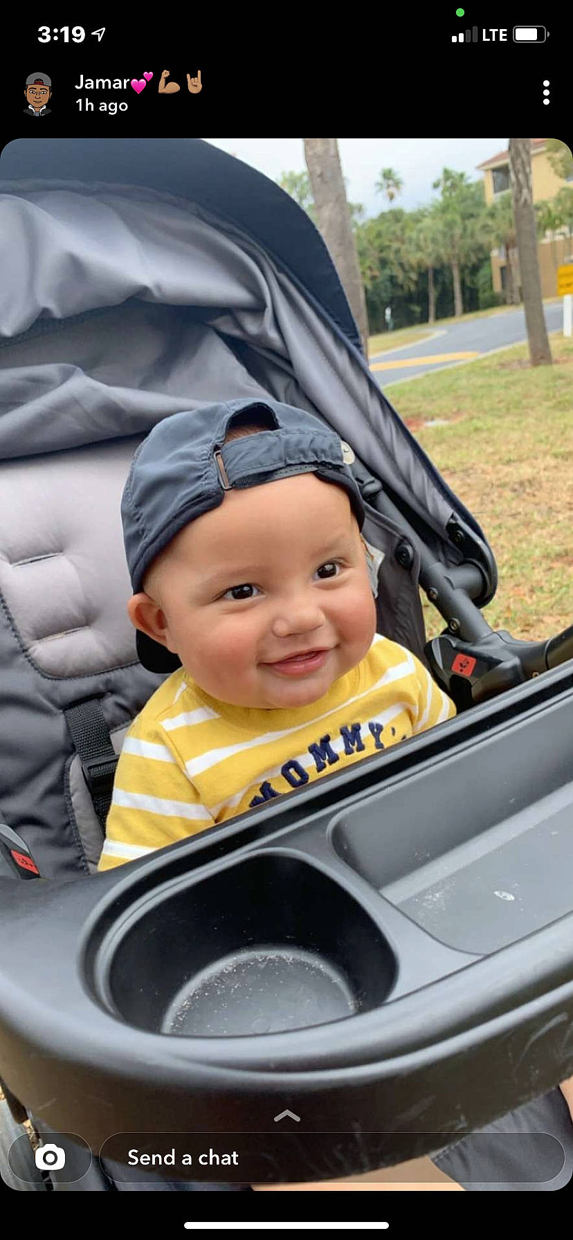 Kyree joined the competition — help win amazing prizes! auto_part, automotive_design, automotive_exterior, automotive_lighting, automotive_tire, automotive_wheel_system, baby, baby_carriage, baby_products, happy, hat, headwear, joy, motor_vehicle, person, personal_protective_equipment, photograph, plant, product, smile