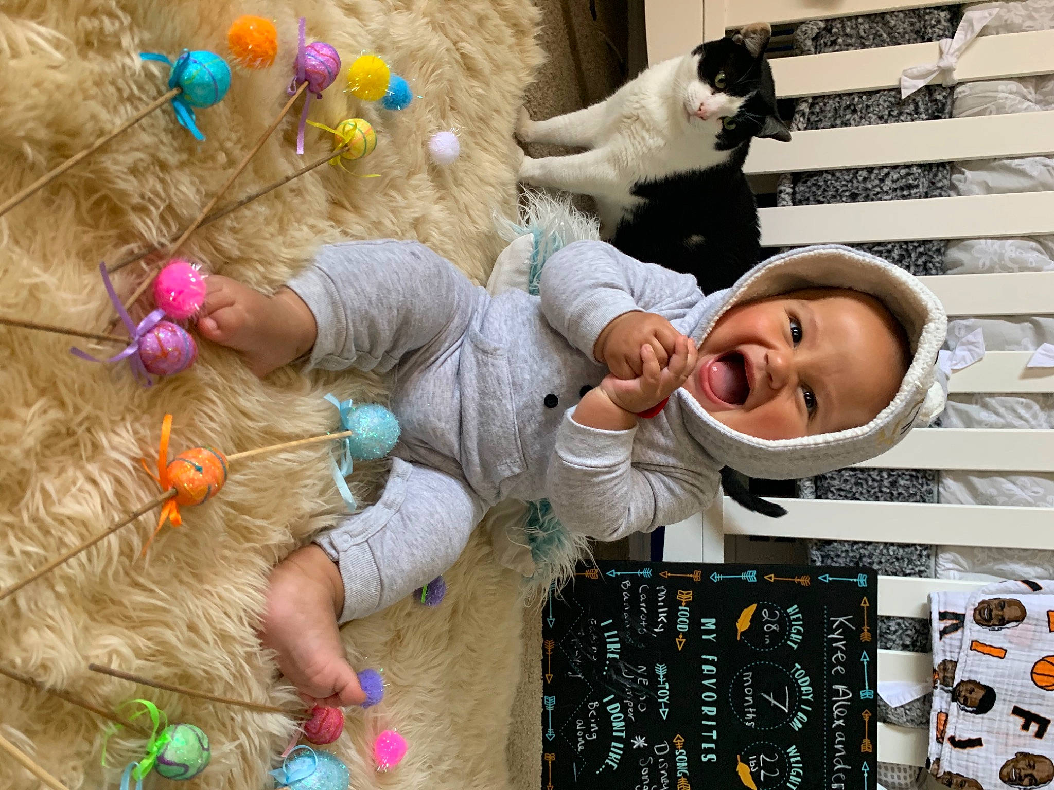 Kyree joined the competition — help win amazing prizes! baby, child, eyelash, eyewear, facial_expression, fun, happy, joy, leisure, pattern, person, play, room, smile, snapshot, toddler, toy, wood