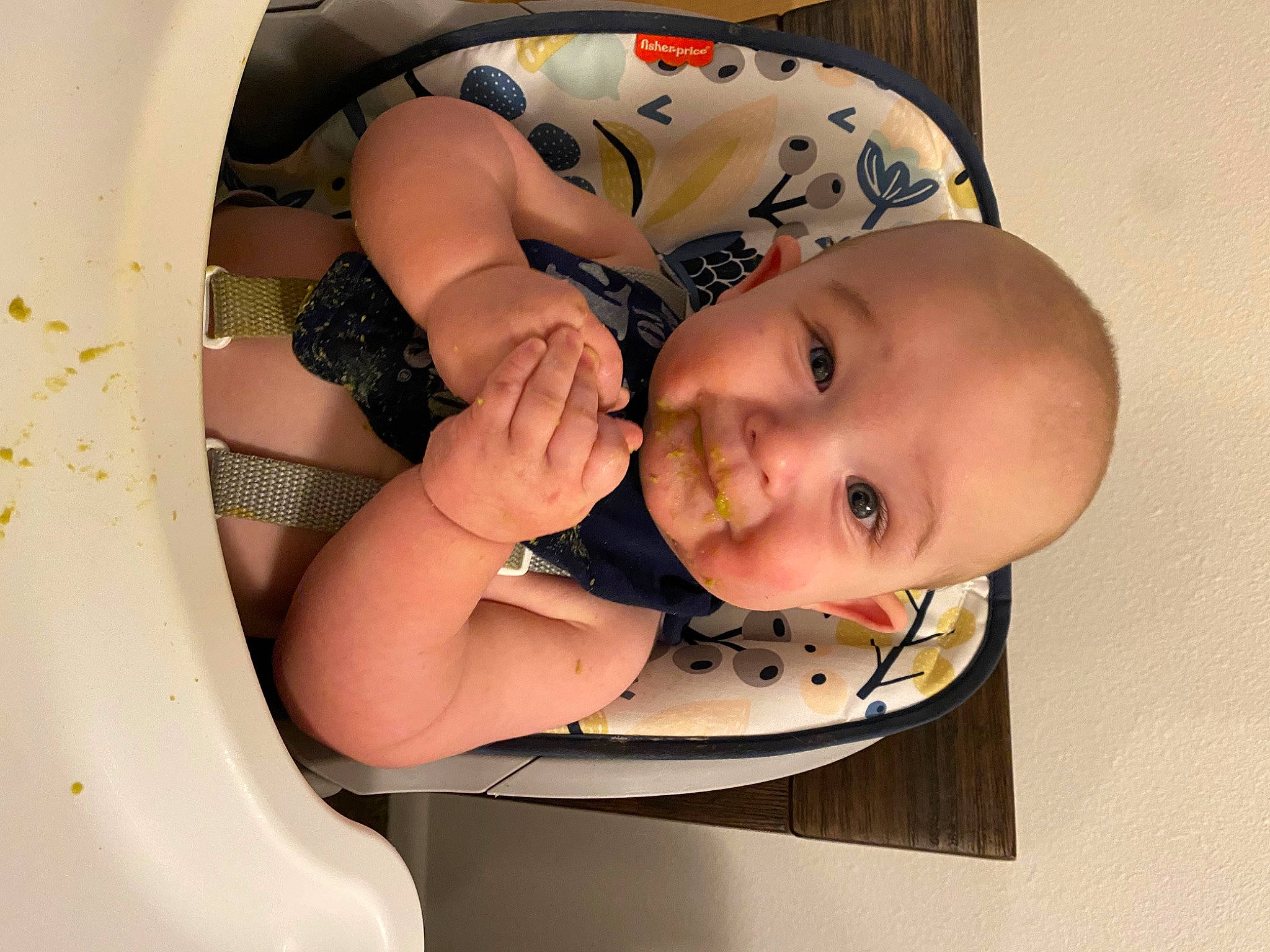 Glenn is registered to the contest to win money with this photo: baby, baby_products, baby_safety, baby_toddler_clothing, bathing, cheek, child, dishware, finger, hairstyle, hand, happy, mouth, neck, nose, person, sitting, sleeve, smile, toddler