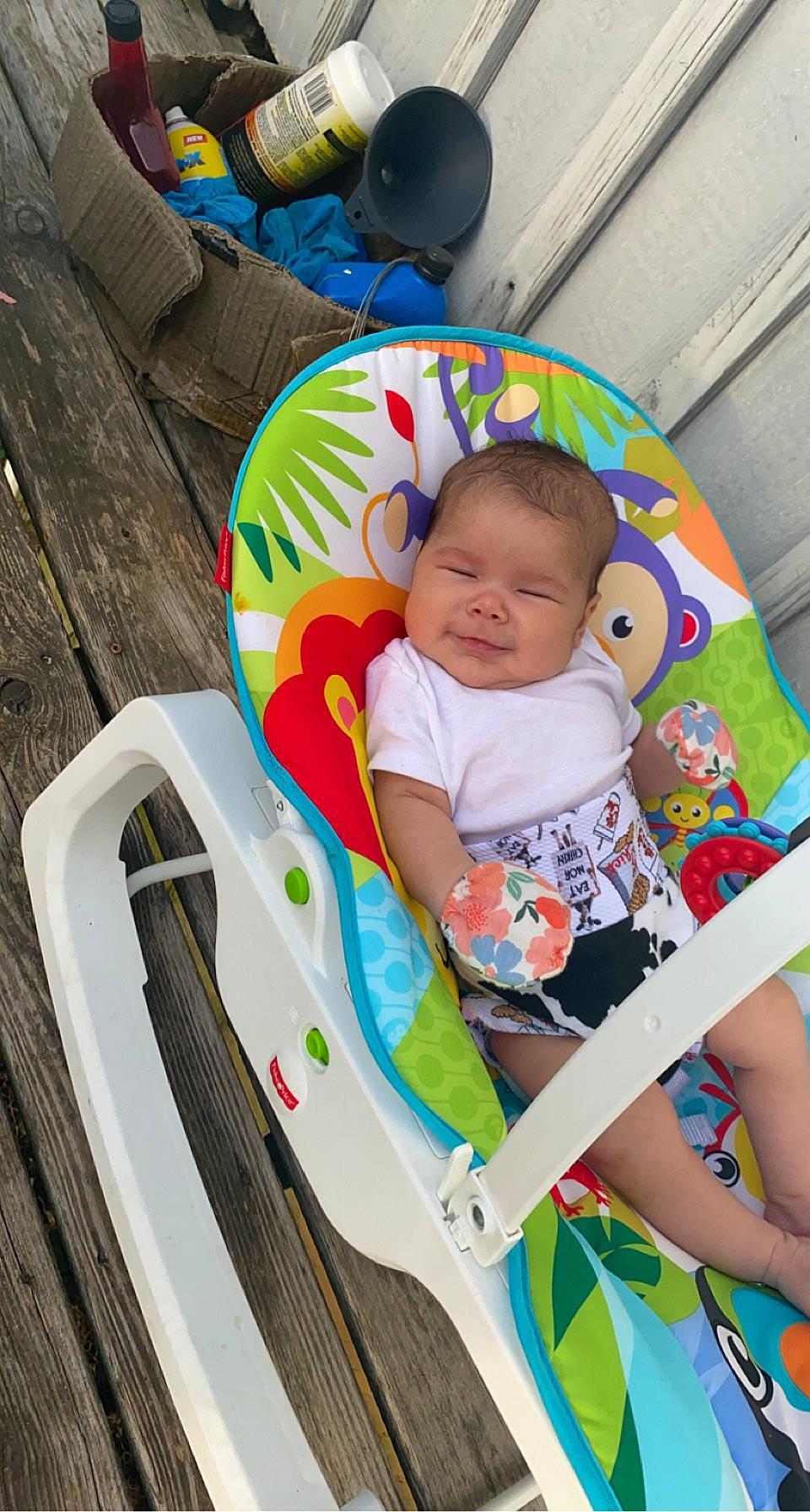 Lakelyn is registered to the contest to win money with this photo: baby, baby_carriage, baby_products, baby_safety, baby_toddler_clothing, chair, child, circle, comfort, fun, lap, leisure, mammal, pattern, person, play, recreation, shorts, sitting, toddler