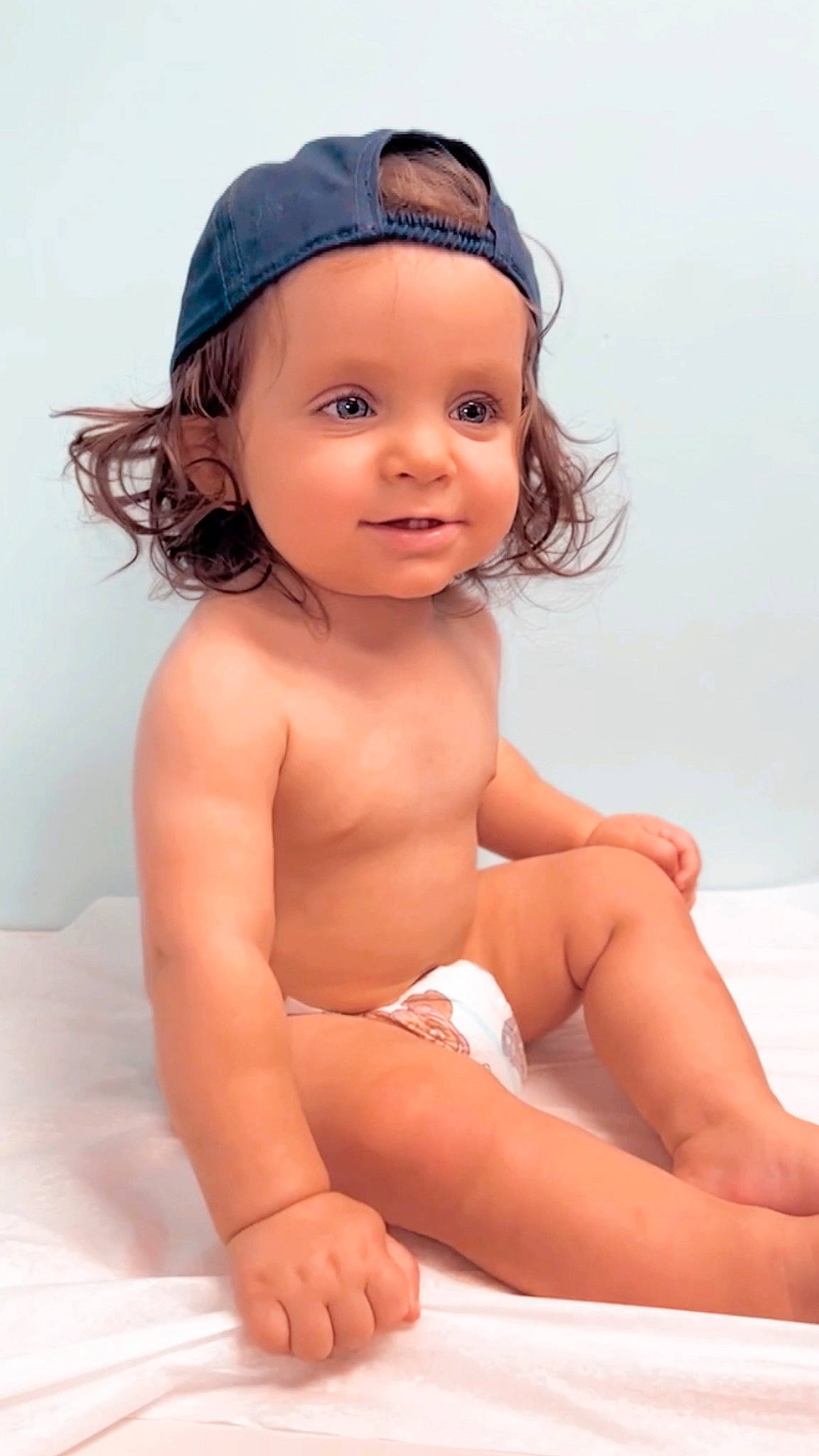 Kace joined the competition — help win amazing prizes! arm, baby, cap, cheek, chest, eye, face, finger, flash_photography, happy, head, headwear, human_body, lip, neck, person, skin, smile, stomach, thigh