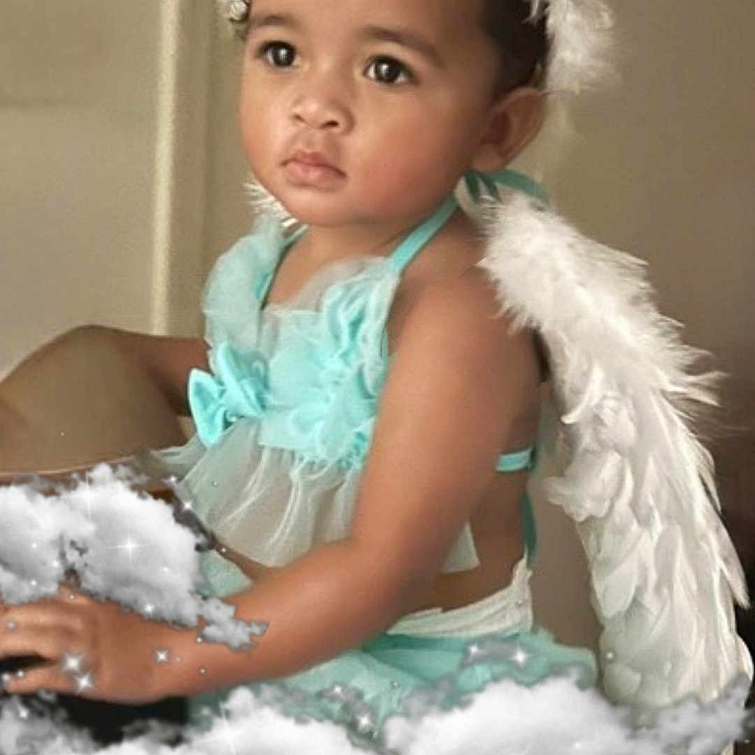 Heaven is registered to the contest to win money with this photo: accessories, angel, bathing, bodypart, child, clothing, costume, dress, face, female, finger, girl, hand, head, jewelry, necklace, person, photography, portrait, sitting