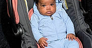 Truce joined the competition — help win amazing prizes! baby, black_hair, blue_clothing, car_seat, child, curly_hair, cute, dark_background, fabric, hoodie, indoor, infant, padded_seat, person, portrait, seat_belt, serious_expression, sitting, socks, young_child