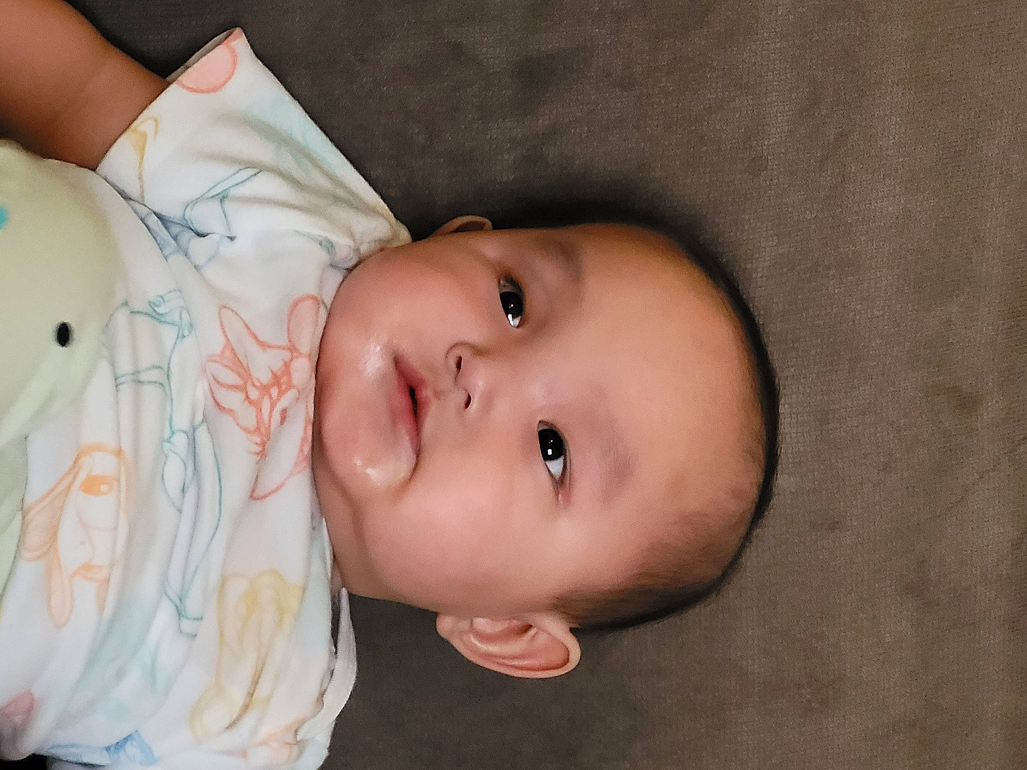 Isaiah is registered to the contest to win money with this photo: baby, baby_toddler_clothing, cheek, child, chin, eyelash, flash_photography, happy, iris, lip, nose, person, portrait_photography, skin, smile, toddler, wood