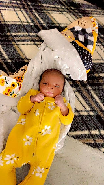 Zariah joined the competition — help win amazing prizes! baby, baby_products, baby_toddler_clothing, child, event, fun, fur, grass, happy, linens, pattern, people_in_nature, person, plant, textile, toddler, tradition, tree, vacation, winter