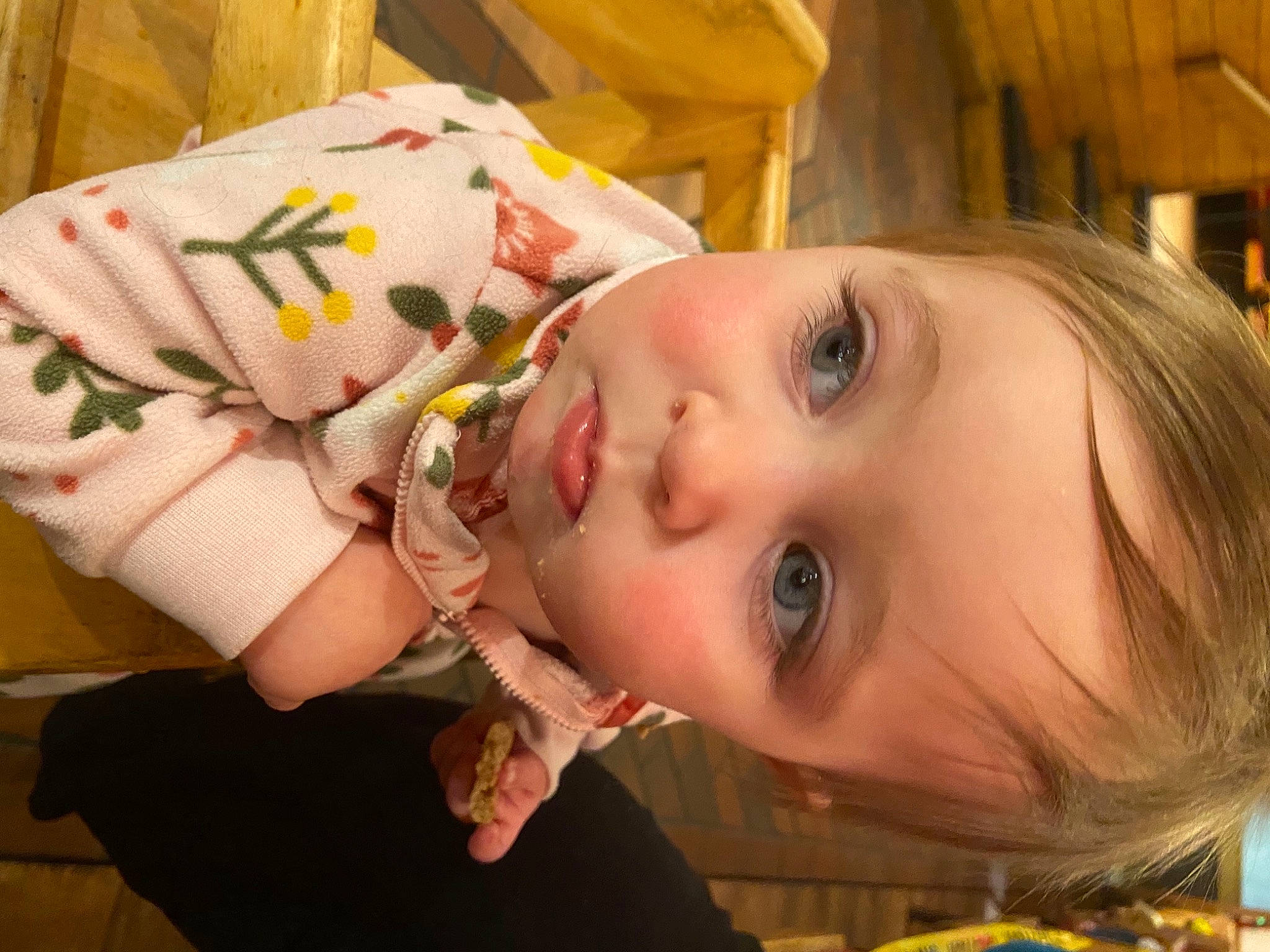 Billie joined the competition — help win amazing prizes! baby, baby_products, baby_toddler_clothing, cheek, child, eye, eyelash, iris, lip, nose, peach, person, skin, toddler, yellow