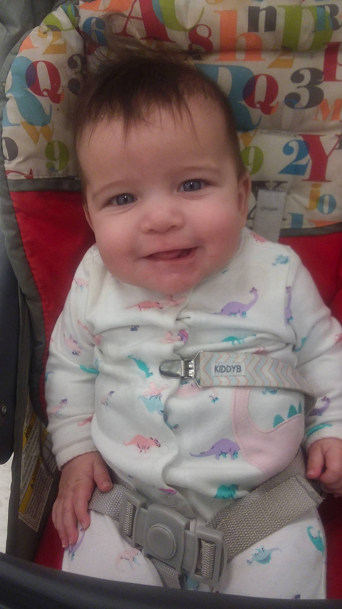 Skylar is registered to the contest to win money with this photo: baby, baby_toddler_clothing, cheek, child, eye, face, facial_expression, forehead, head, iris, joy, lip, person, skin, smile, toddler