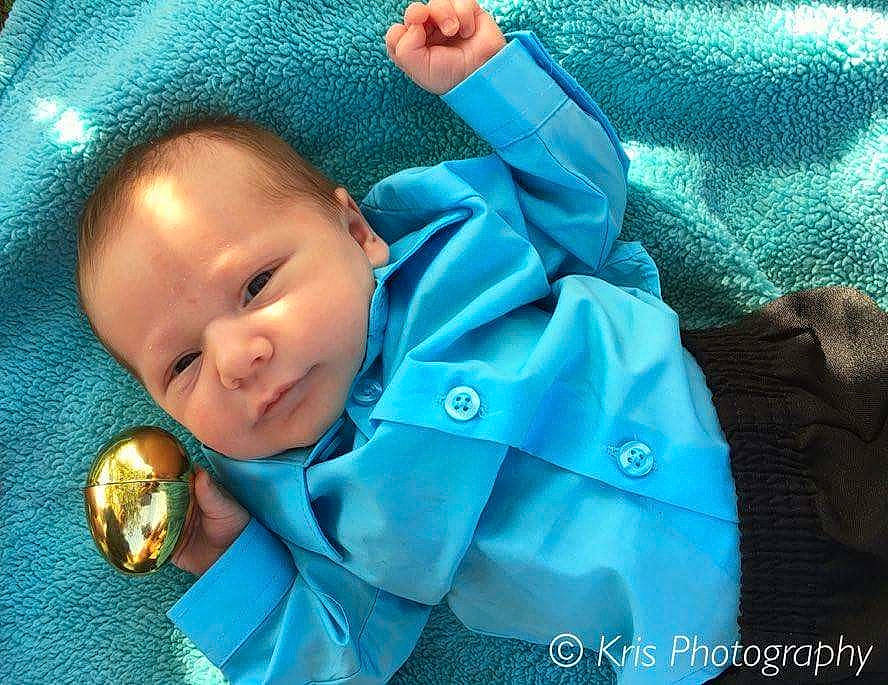 Damion joined the competition — help win amazing prizes! blue, child, eye, infant, person, play, toddler