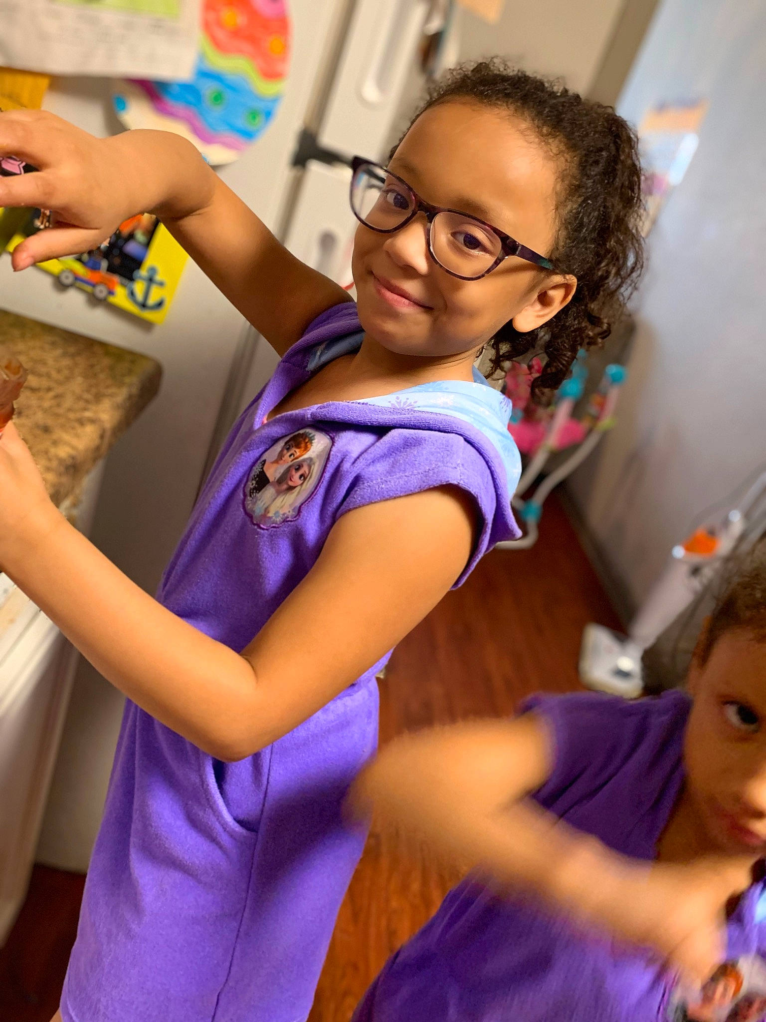 Izabella joined the competition — help win amazing prizes! arm, electric_blue, event, eyewear, fashion_design, friendship, fun, gesture, glasses, hand, happy, joy, leisure, magenta, person, purple, recreation, shoulder, skin, smile