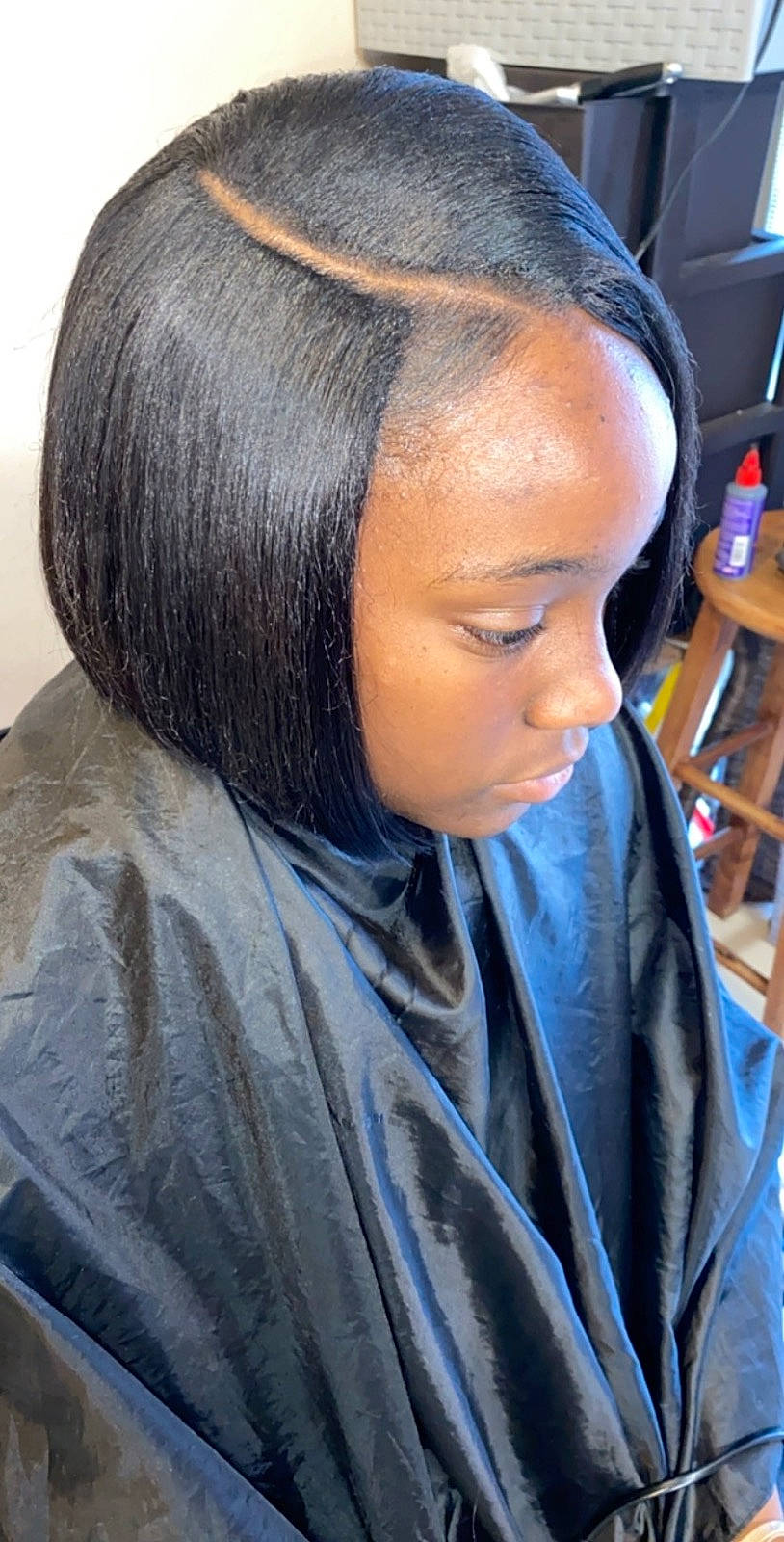 Journee Walker is registered to the contest to win money with this photo: black_hair, bob_cut, forehead, hair, hair_coloring, hairstyle, long_hair, person