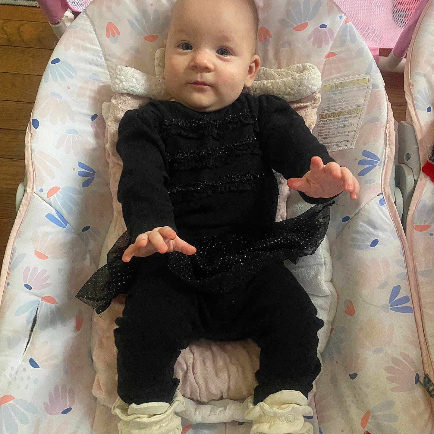 Natalia joined the competition — help win amazing prizes! baby, bed, bodypart, clothing, crib, cushion, face, finger, footwear, furniture, glove, hand, head, infantbed, pants, person, photography, portrait, shoe, sitting