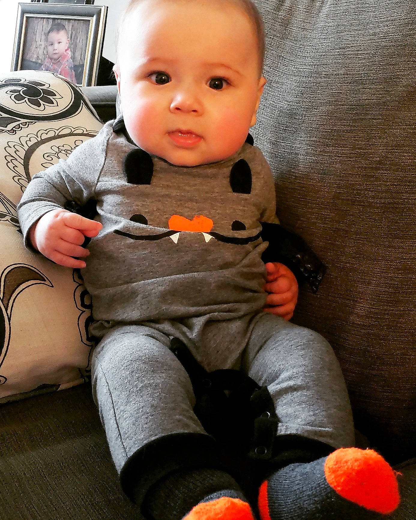 Dino joined the competition — help win amazing prizes! baby, baby_products, baby_toddler_clothing, cheek, child, person, play, sitting, stuffed_toy, toddler, toy