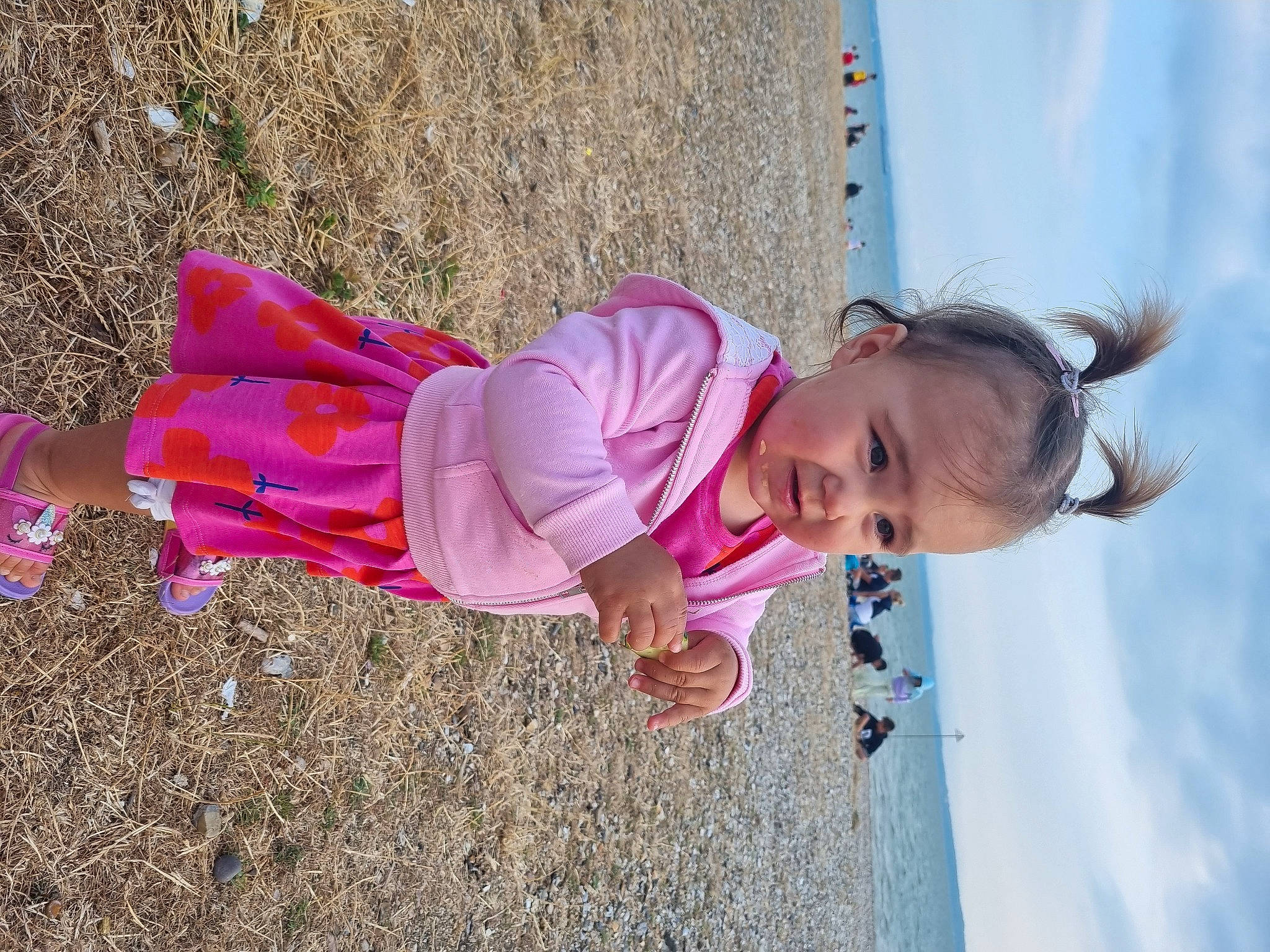 Indie joined the competition — help win amazing prizes! child, cloud, electric_blue, face, fun, grass, happy, leisure, magenta, people_in_nature, person, pink, plant, recreation, sky, smile, soil, toddler, tree, vacation