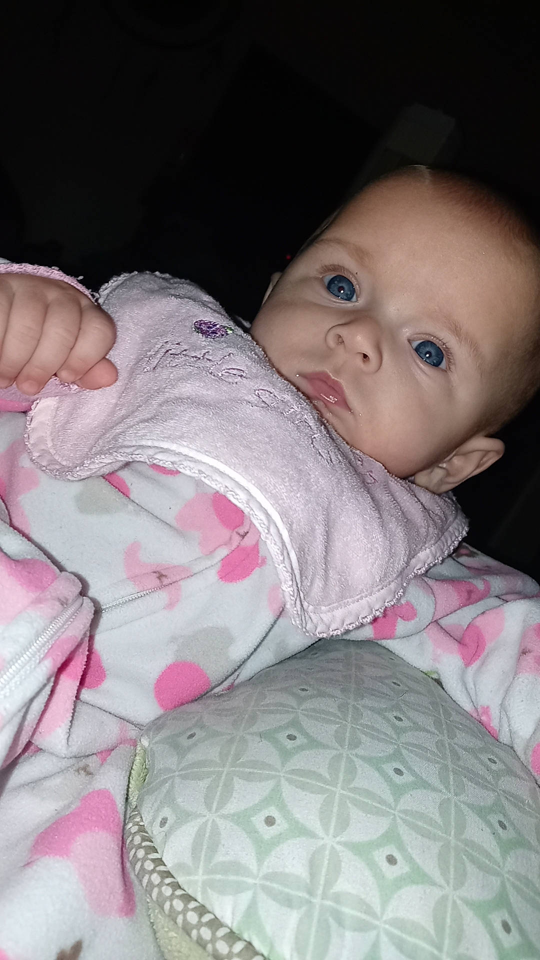 Serenity joined the competition — help win amazing prizes! baby, baby_toddler_clothing, cheek, child, comfort, finger, human_body, iris, linens, lip, mammal, mouth, nose, person, pink, product, skin, sleeve, smile, textile