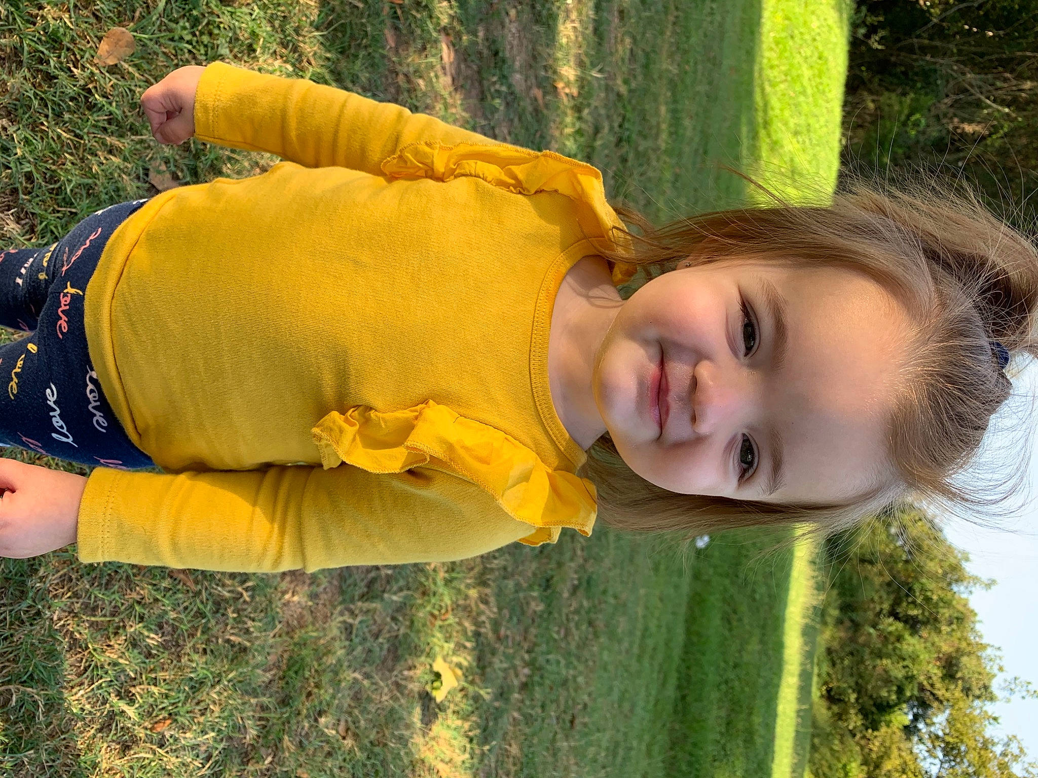 Mila joined the competition — help win amazing prizes! grass, happy, joy, leaf, people_in_nature, person, plant, tree, yellow