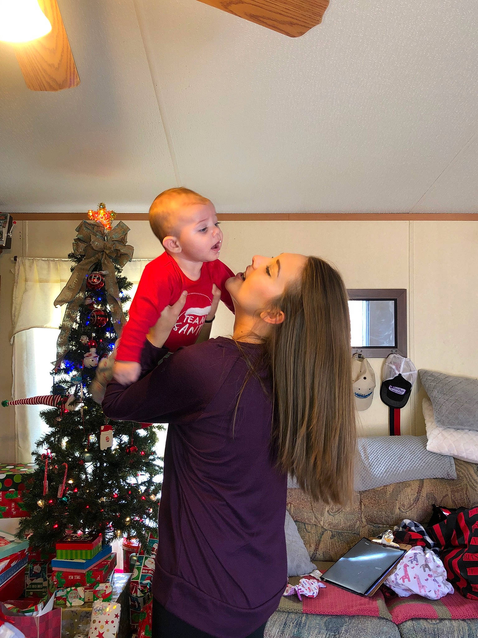 Greyson joined the competition — help win amazing prizes! christmas, christmas_decoration, christmas_eve, christmas_ornament, christmas_tree, event, holiday, interior_design, person, room, tree