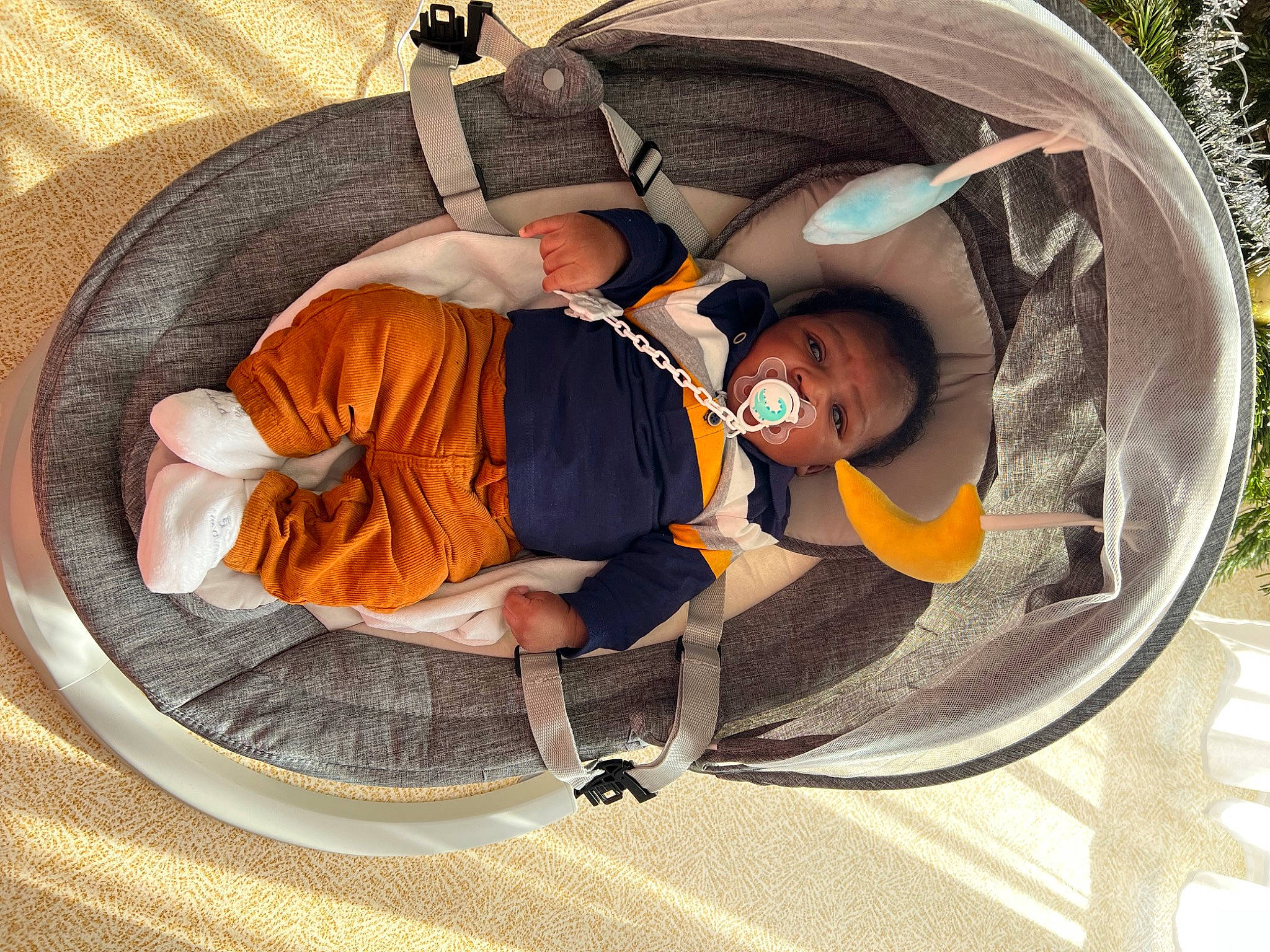 London participe au concours pour gagner de l'argent avec cette photo : art, auto_part, baby_products, child, circle, comfort, fashion_accessory, fun, leisure, mirror, person, plant, recreation, sitting, toddler, tree, window