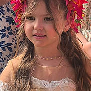 Myliana participe au concours pour gagner de l'argent avec cette photo : child, girl, flower_crown, lace_dress, long_hair, smile, outdoor, sunlight, people, portrait, young, fashion, celebration, nature, head_accessory, happy, person, event, casual, summer