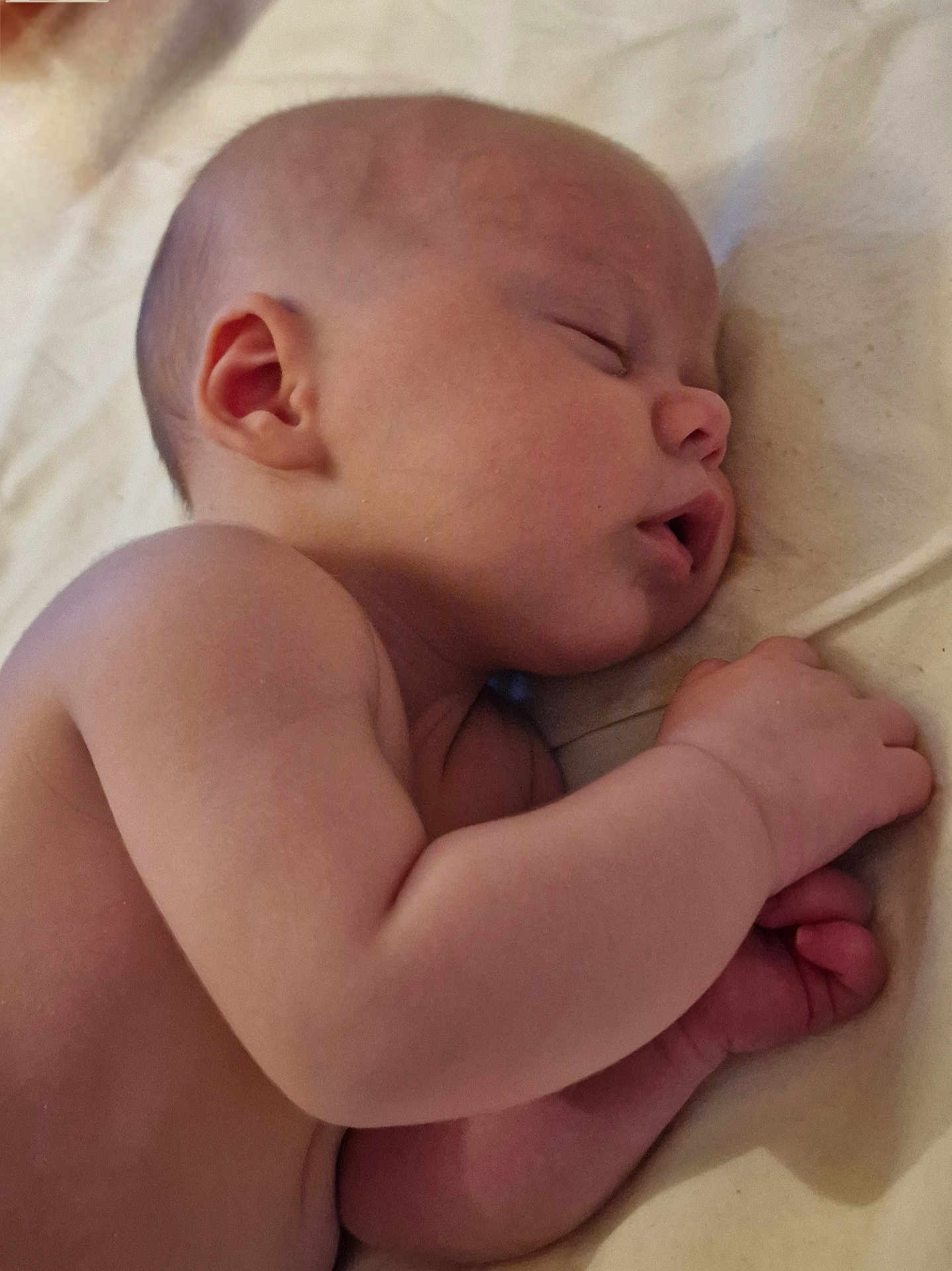 Cucumber is registered to the contest to win money with this photo: baby, sleeping, newborn, infant, skin, hand, ear, face, peaceful, rest, blanket, closeup, portrait, cute, child, toddler, nap, soft, human, relaxation