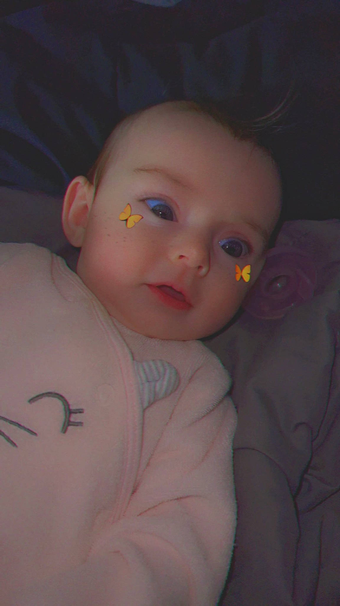 Kinsley is registered to the contest to win money with this photo: baby, baby_toddler_clothing, cheek, child, chin, comfort, doll, ear, eyebrow, eyelash, flash_photography, forehead, human_body, iris, lip, nose, person, skin, sleeve, toddler