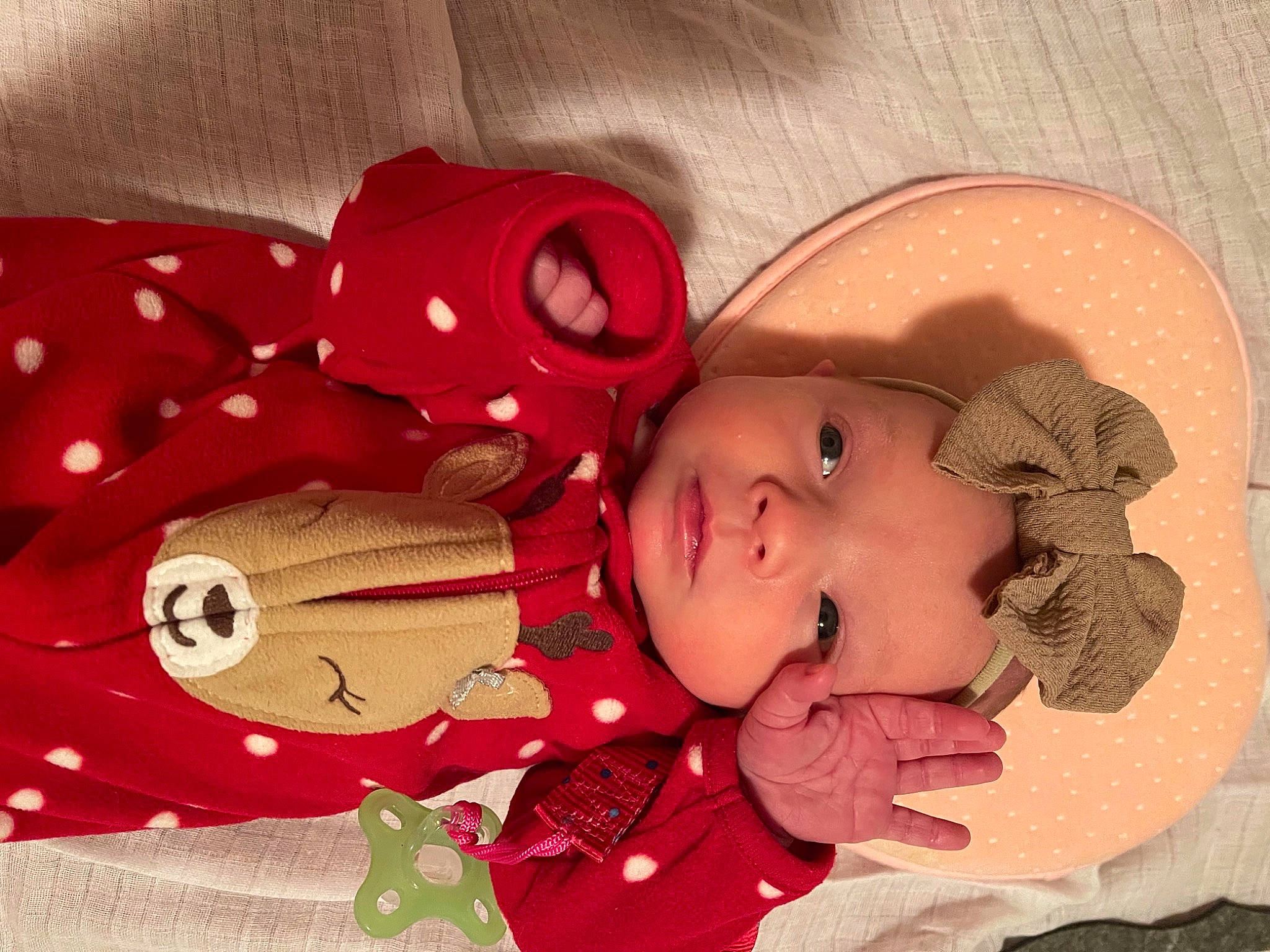 Blaire joined the competition — help win amazing prizes! baby, baby_products, baby_toddler_clothing, carmine, cheek, child, eye, face, fashion_accessory, fur, happy, headgear, lip, pattern, person, pink, product, skin, sleeve, toddler