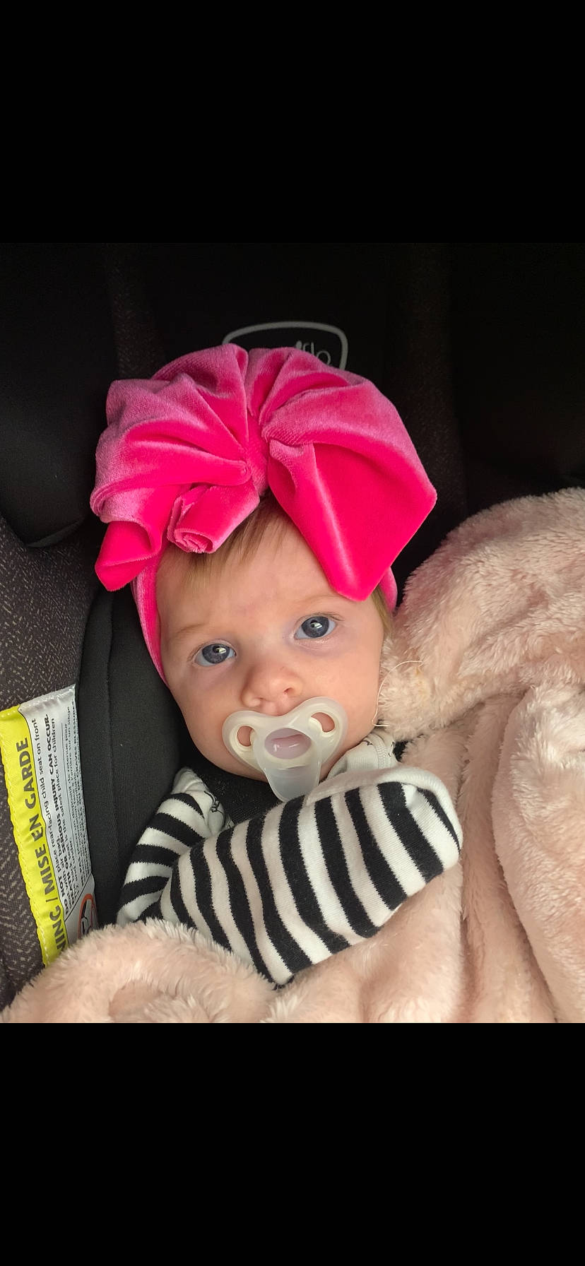 Josephine joined the competition — help win amazing prizes! baby, baby_products, baby_sleeping, baby_toddler_clothing, cap, comfort, costume_hat, eye, eyelash, happy, hat, headband, headpiece, headwear, magenta, nail, person, personal_protective_equipment, pink, skin
