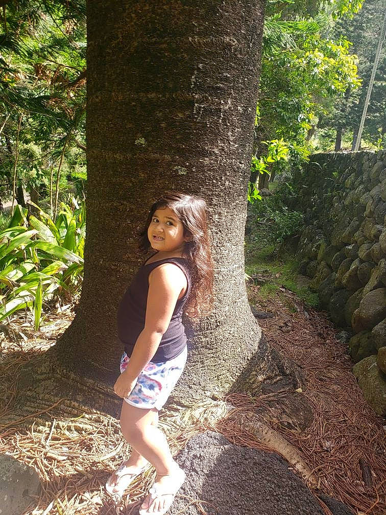 Kailey is registered to the contest to win money with this photo: black_hair, botany, branch, fawn, flash_photography, forest, grass, joy, leaf, natural_environment, nature, people_in_nature, person, plant, sunlight, thigh, tints_and_shades, tree, trunk, wood