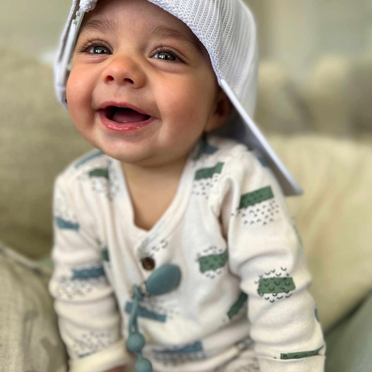 Brooks joined the competition — help win amazing prizes! accessories, baby, babylaughing, beanie, bonnet, cap, clothing, crying, face, happy, hat, head, jewelry, laughing, necklace, person, photography, portrait, sad, smile