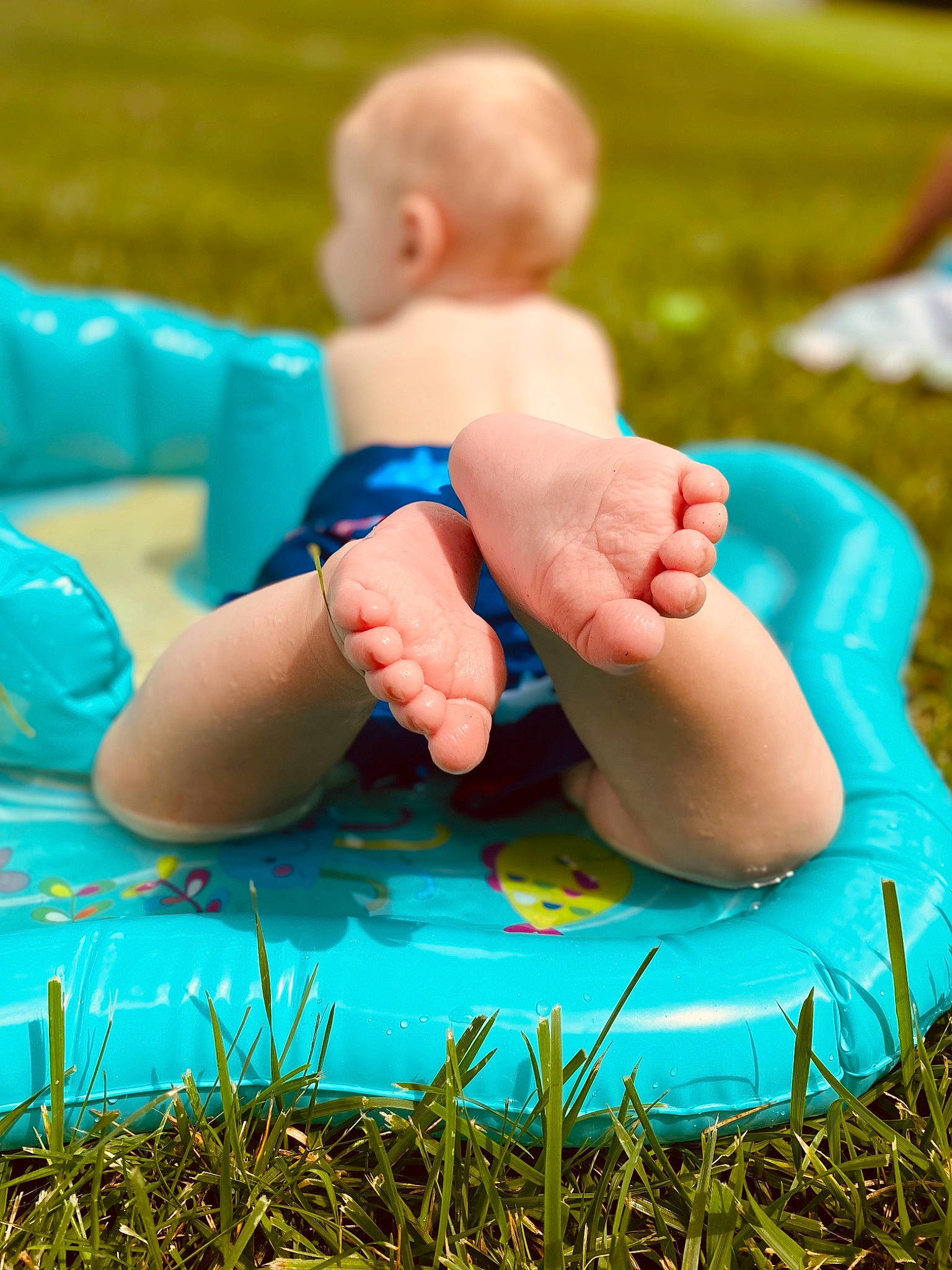 Sora joined the competition — help win amazing prizes! aqua, arm, azure, baby, baby_toddler_clothing, barefoot, blurred, facial_expression, finger, fun, gesture, grass, green, hand, happy, leg, leisure, people_in_nature, person, photograph
