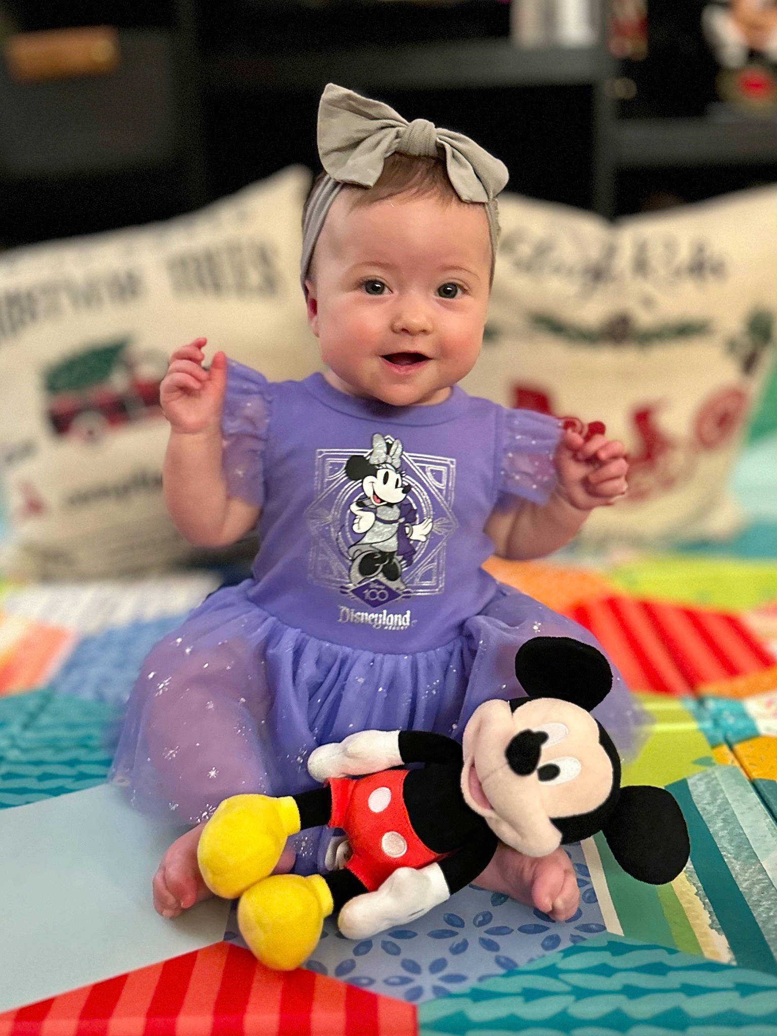 Liliana joined the competition — help win amazing prizes! baby, baby_toddler_clothing, baby_toys, child, event, facial_expression, fun, happy, leisure, person, pink, play, room, sitting, smile, stuffed_toy, t_shirt, toddler, toy, white