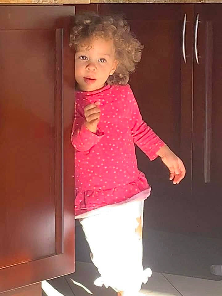 Fox is registered to the contest to win money with this photo: child, child_model, fun, outerwear, person, pink, play, shoulder, standing, toddler