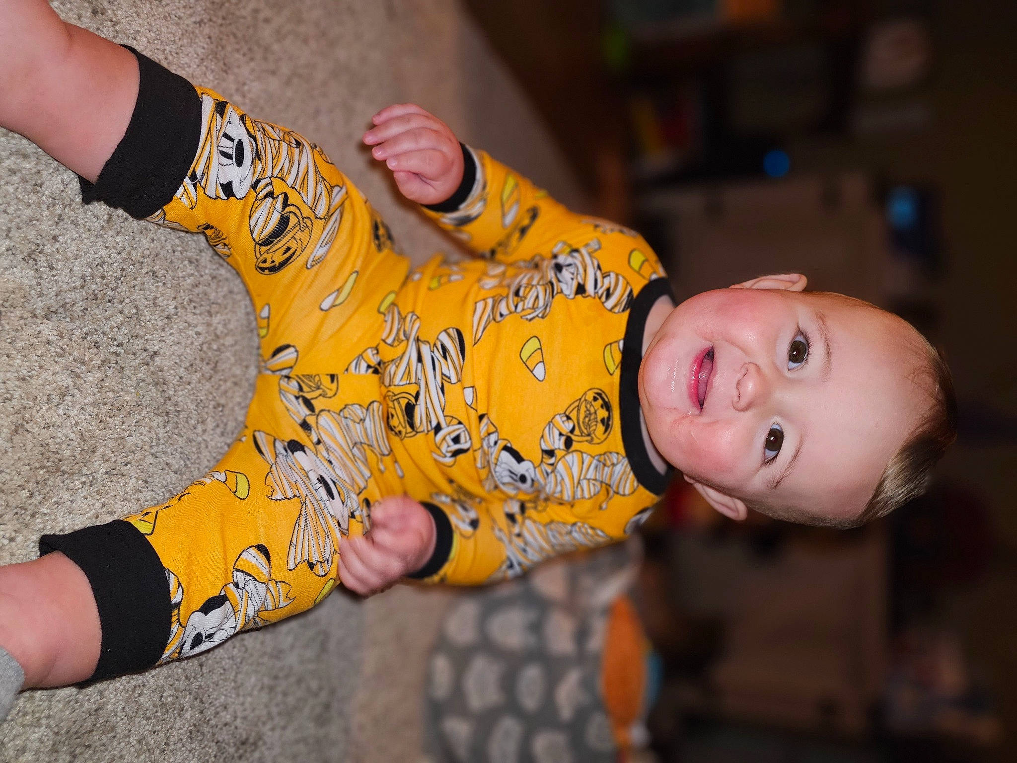 Austin joined the competition — help win amazing prizes! baby, baby_toddler_clothing, child, finger, flooring, foot, fun, gesture, happy, human_body, human_leg, joint, joy, leg, pattern, person, skin, sleeve, textile, thumb