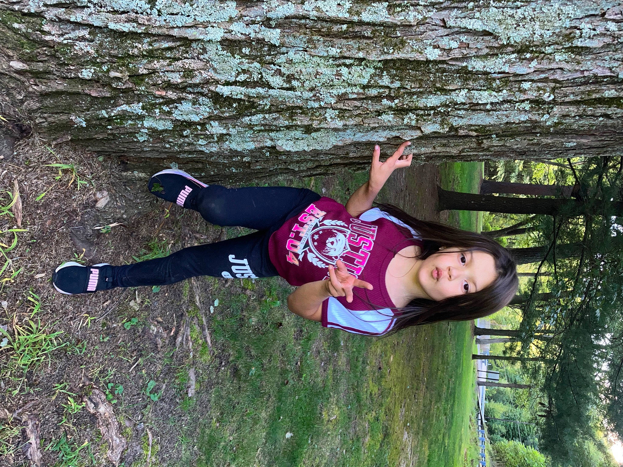 Katalaya is registered to the contest to win money with this photo: active_pants, fun, grass, happy, knee, leisure, people_in_nature, person, plant, recreation, shorts, soil, t_shirt, thigh, tree, trunk, walking_shoe, wood