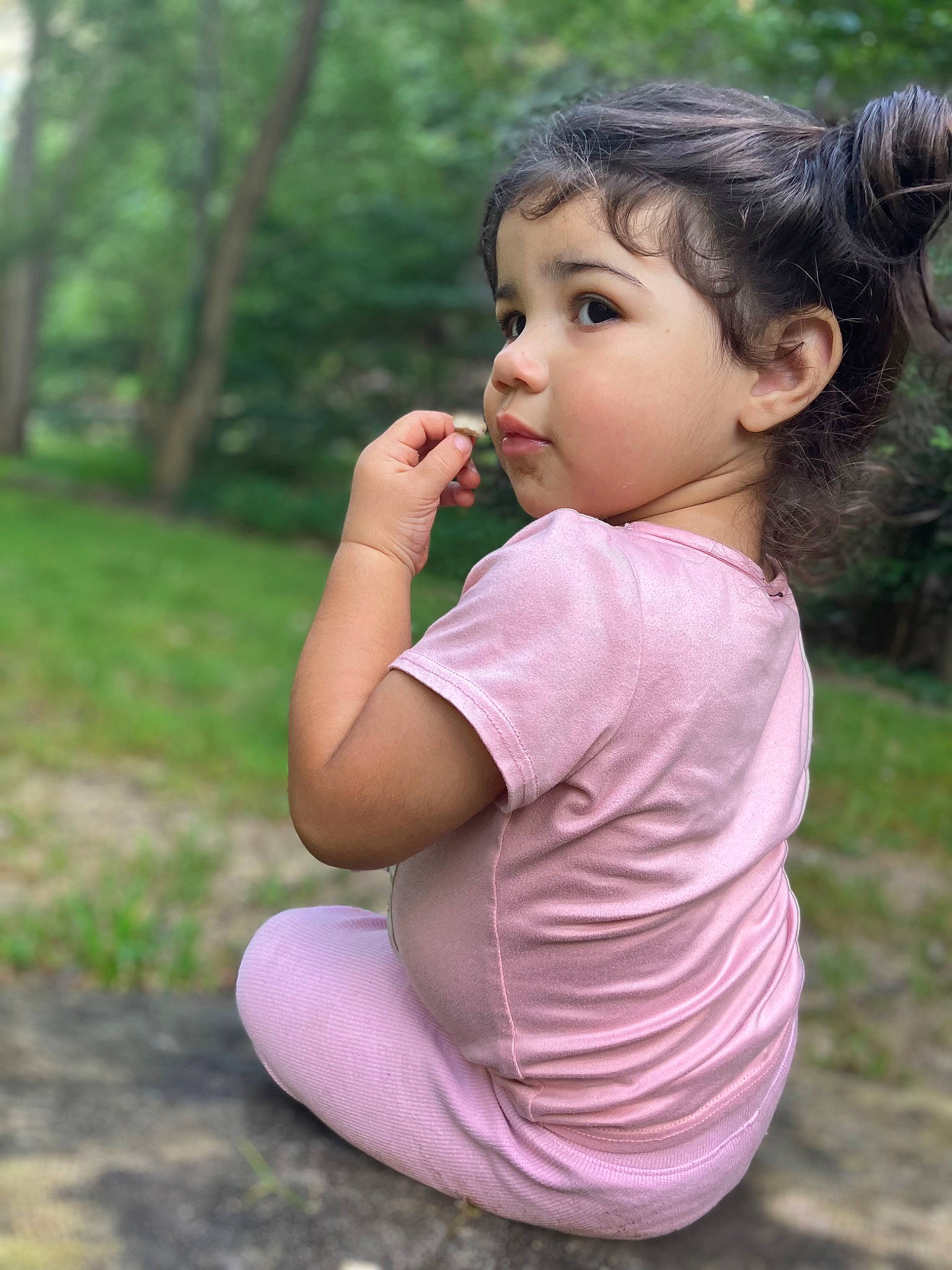 Lariaha joined the competition — help win amazing prizes! arm, baby_toddler_clothing, child, face, fun, grass, happy, human_body, leisure, magenta, neck, people_in_nature, person, plant, shoulder, sitting, sleeve, summer, t_shirt, toddler