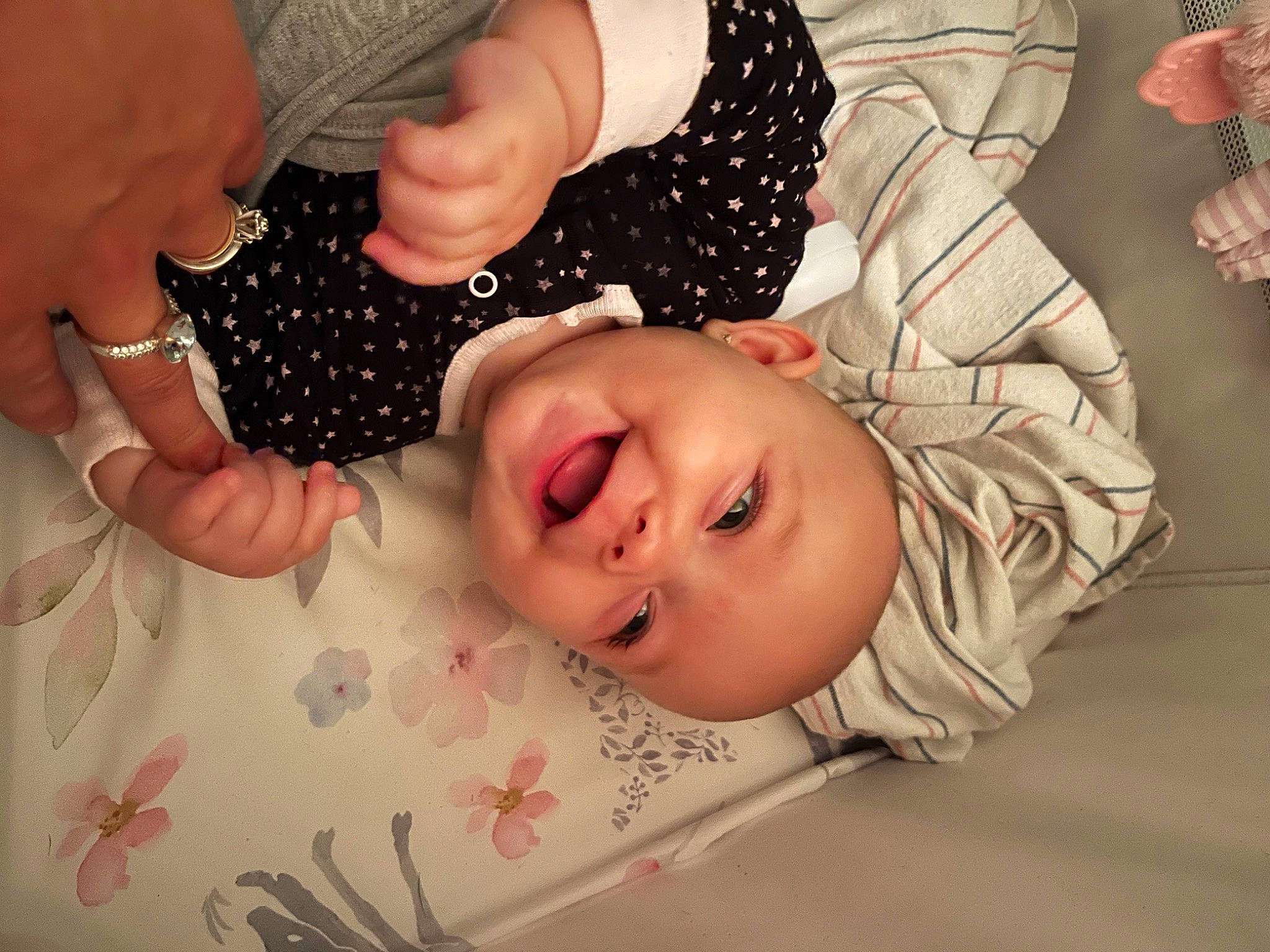 Nina Rae joined the competition — help win amazing prizes! baby, baby_toddler_clothing, cheek, child, eyelash, fashion_accessory, finger, fun, gesture, hair_accessory, happy, headpiece, joy, mouth, nail, pattern, person, skin, smile, thumb