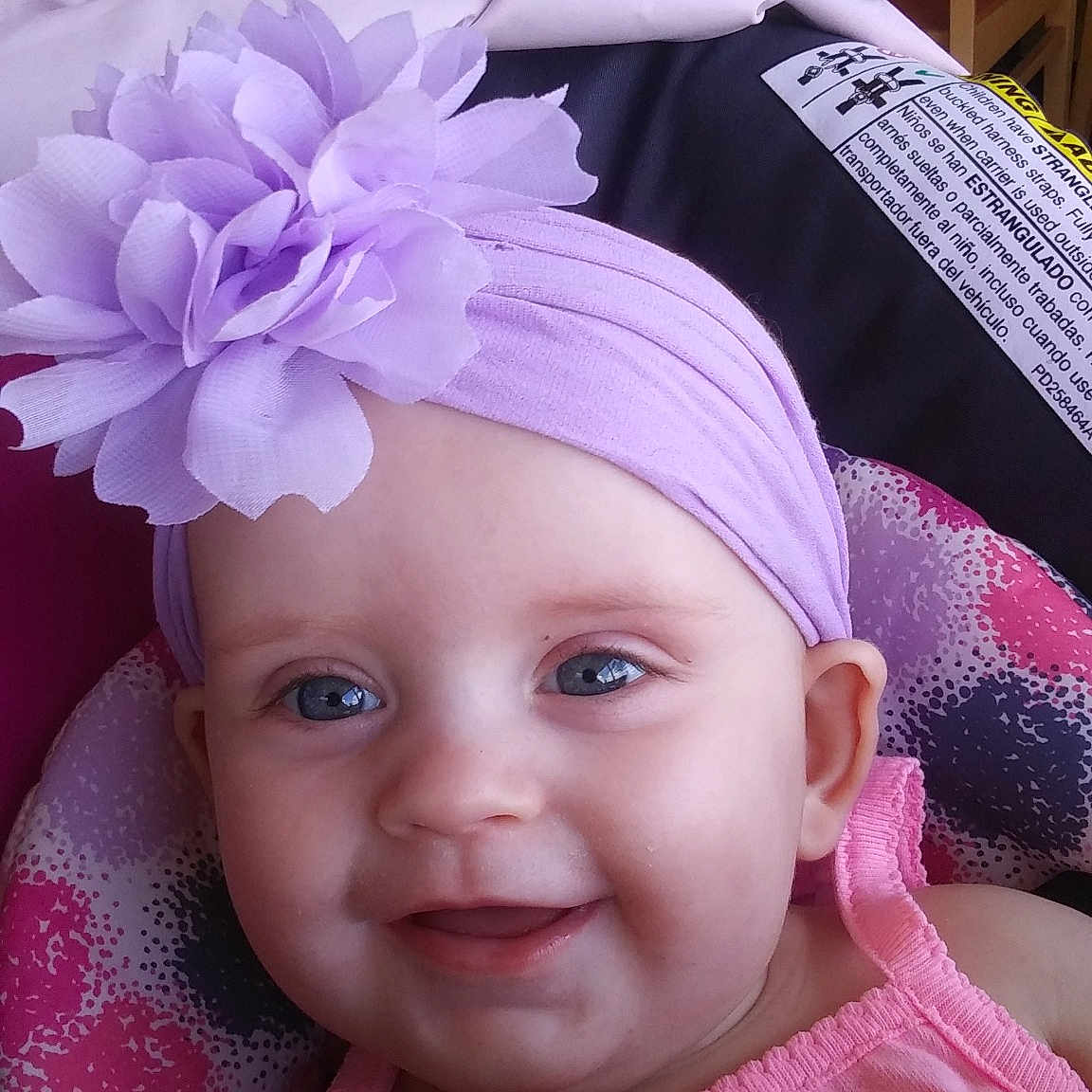 Arayah Sunshine joined the competition — help win amazing prizes! baby, cheek, child, clothing, fashion_accessory, hair_accessory, head, headband, headgear, headpiece, lavender, lilac, person, pink, purple, toddler