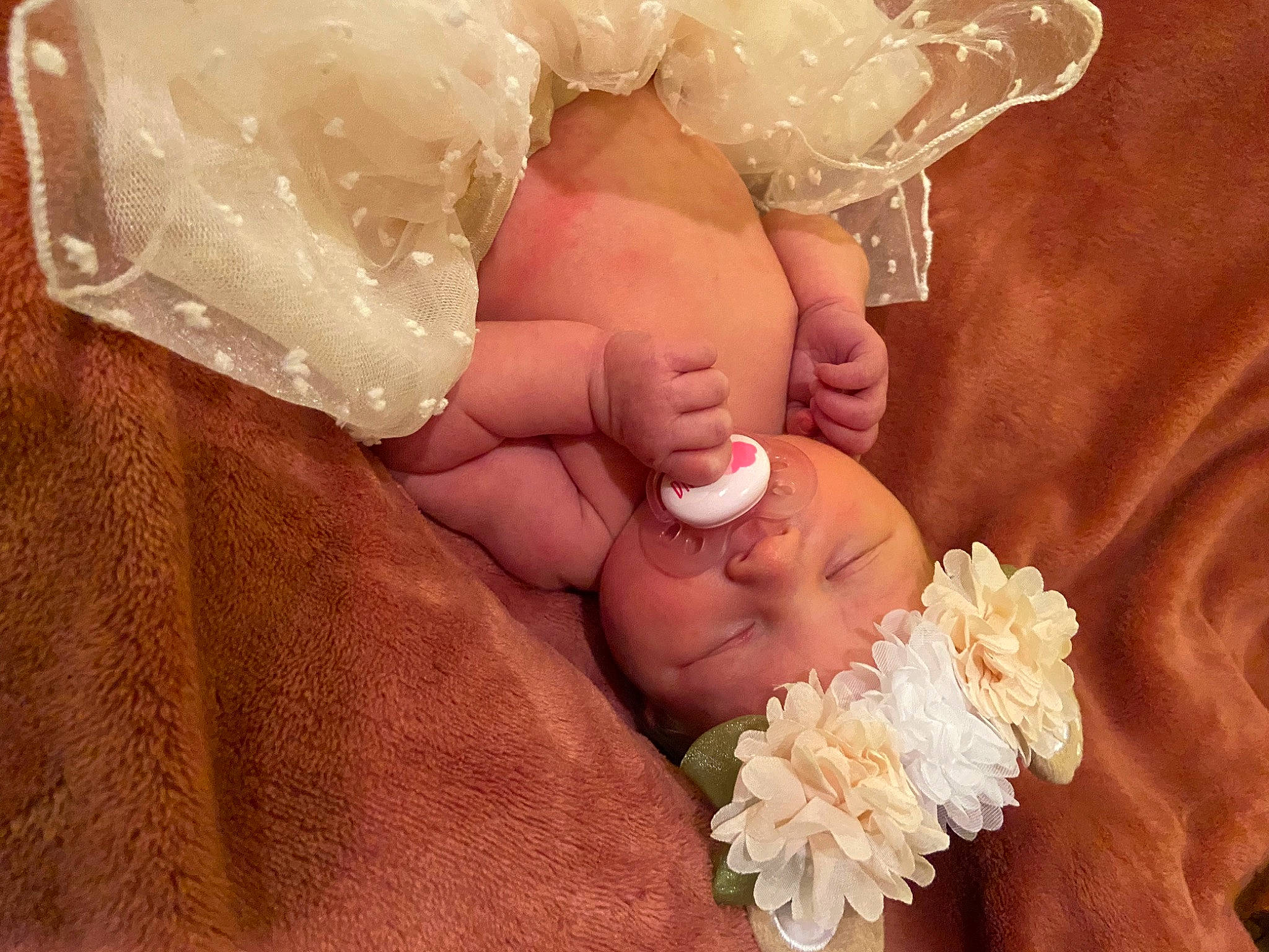 Maiya joined the competition — help win amazing prizes! baby, baby_toddler_clothing, child, comfort, event, fashion_accessory, finger, flower, gesture, hand, happy, headwear, jewellery, nail, peach, person, petal, thumb, toddler, wedding_ceremony_supply