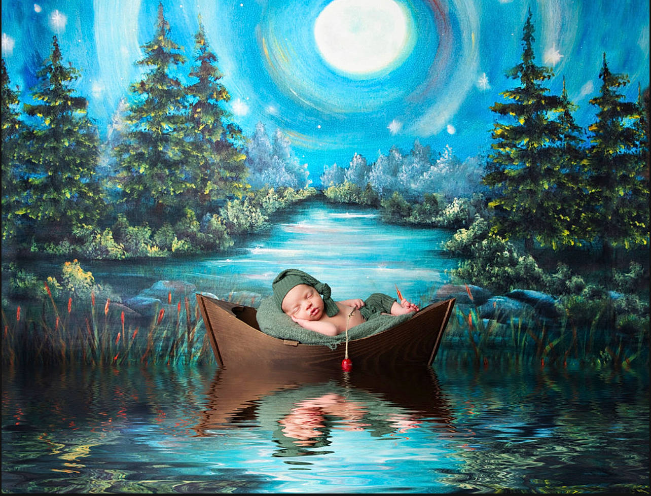 Colt joined the competition — help win amazing prizes! art, astronomical_object, event, forest, headwear, illustration, lake, landscape, light, moon, natural_environment, natural_landscape, nature, painting, people_in_nature, person, picture_frame, plant, sky, tree