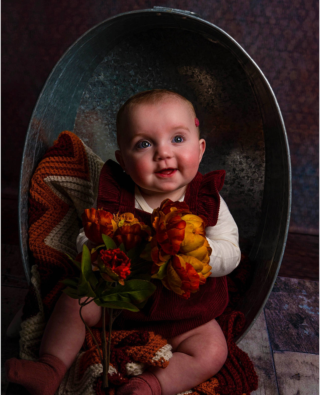 Rylee is registered to the contest to win money with this photo: baby, baby_toddler_clothing, chair, cheek, child, cut_flowers, flower, happy, iris, organ, person, petal, picture_frame, plant, rose, sitting, smile, stock_photography, toddler, vintage_clothing