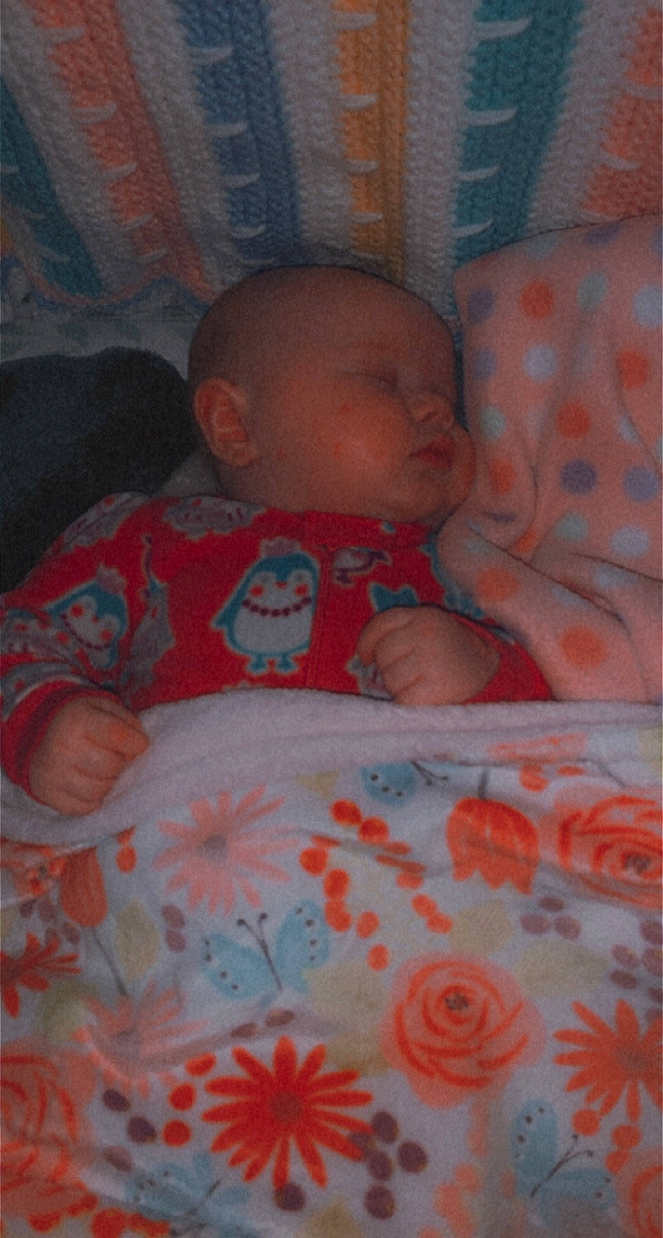 Kinlee joined the competition — help win amazing prizes! baby, beauty, cheek, child, comfort, eye, finger, forehead, head, iris, linens, mouth, nose, orange, organ, person, pink, product, skin, textile