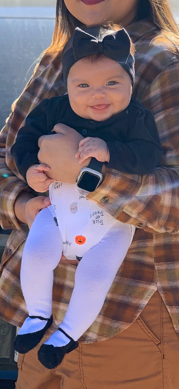 Adelina joined the competition — help win amazing prizes! baby, child, cool, electric_blue, event, fun, gesture, happy, headwear, joy, outerwear, pattern, person, photograph, plaid, sleeve, smile, tartan, textile, thigh