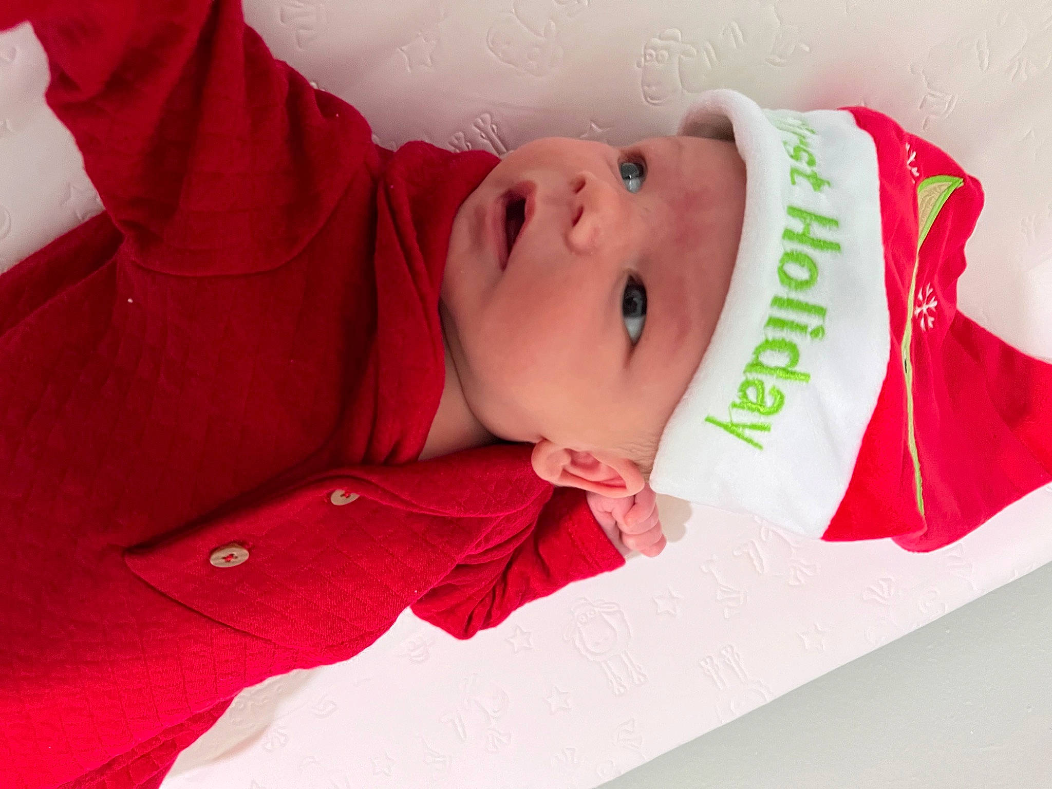 Cody is registered to the contest to win money with this photo: baby, baby_toddler_clothing, carmine, child, comfort, happy, hat, headwear, lip, magenta, person, plant, sleeve, toddler, tree