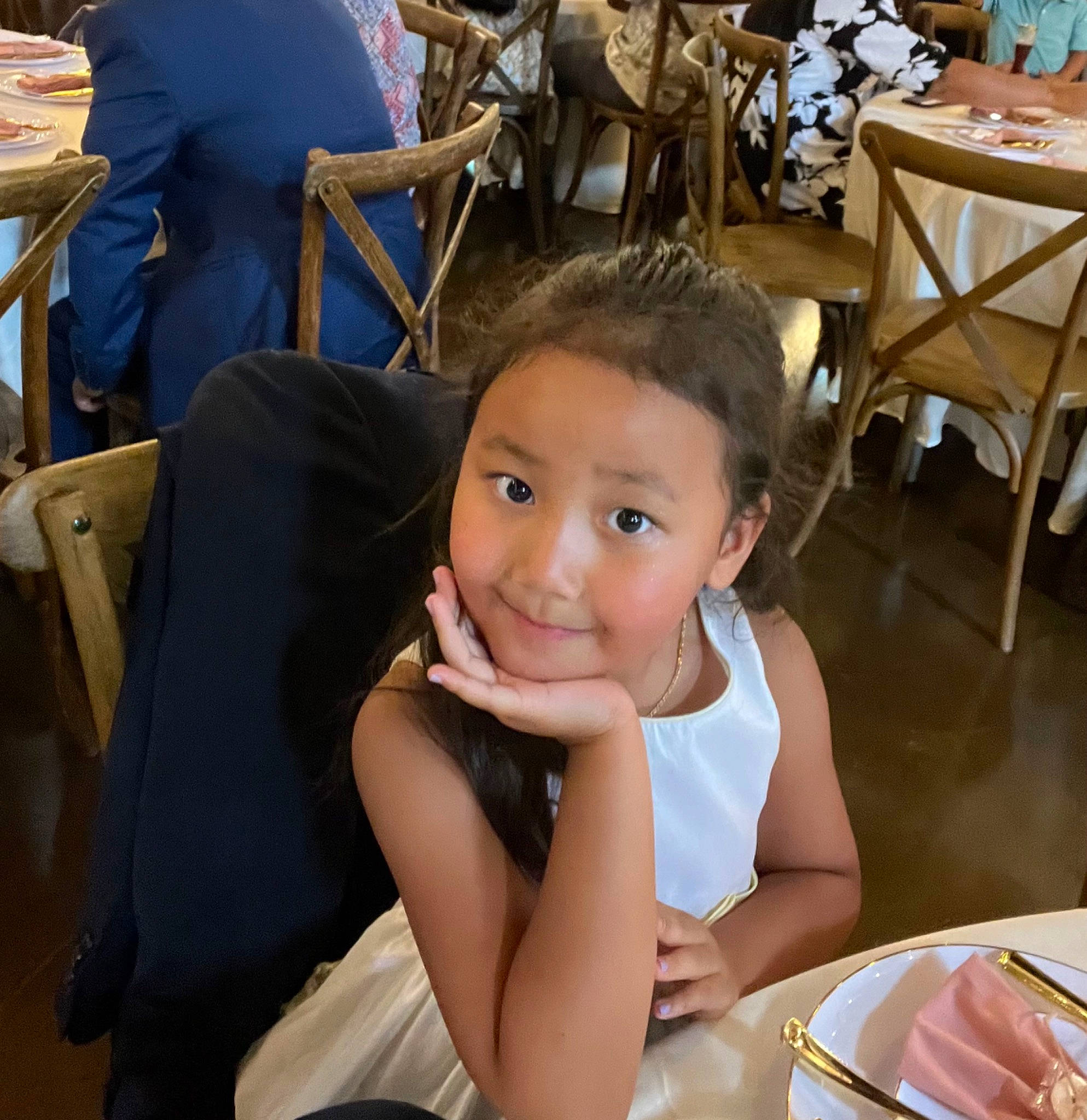 Gracy Sui Mawi joined the competition — help win amazing prizes! chair, child, comfort_food, cuisine, dish, event, food, fun, furniture, happy, joy, leisure, person, plate, recreation, sitting, smile, spoon, table, tableware