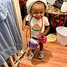 Journèe joined the competition — help win amazing prizes! toddler, child, smiling, laughing, portrait, indoor, bathroom, hat, watermelon, shirt, shorts, lunchbox, mermaid_shoes, colorful, standing, wooden_floor, towel, sink, household, family