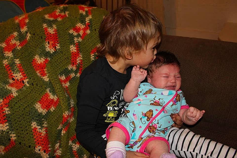 Maddilynn joined the competition — help win amazing prizes! baby, cheek, child, interaction, iris, person, play, sibling, sitting, skin, smile, toddler