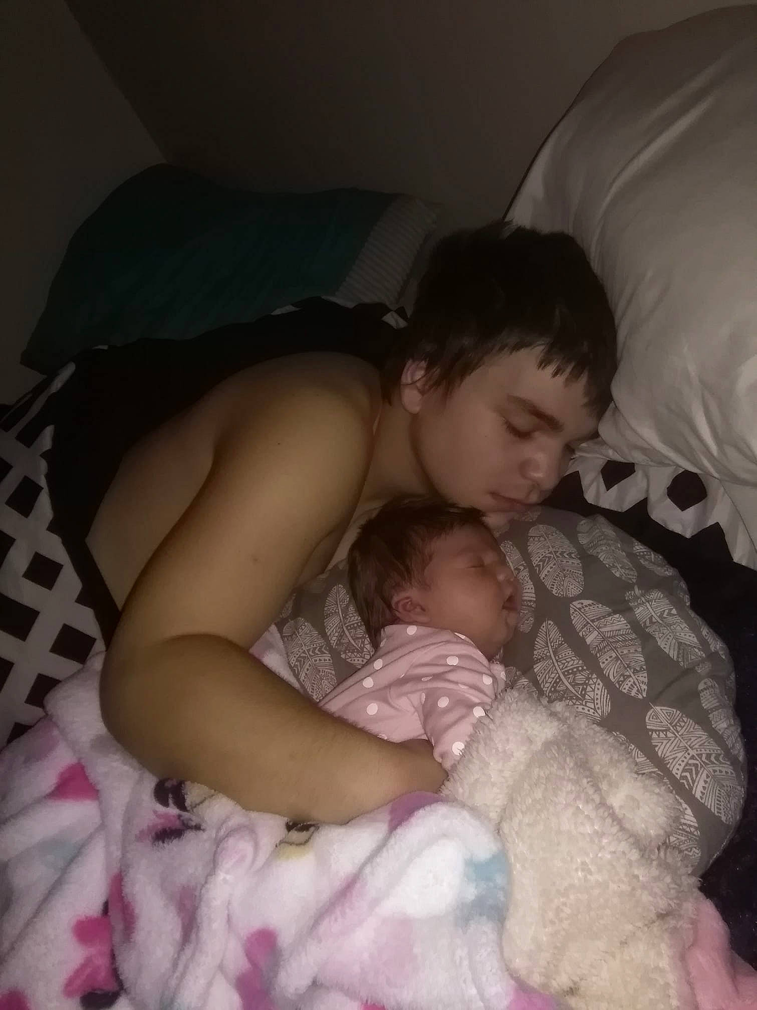 Maddilynn is registered to the contest to win money with this photo: baby, bedtime, birth, black_hair, cheek, child, flesh, leg, mouth, person, pink, skin, sleep, smile, toddler