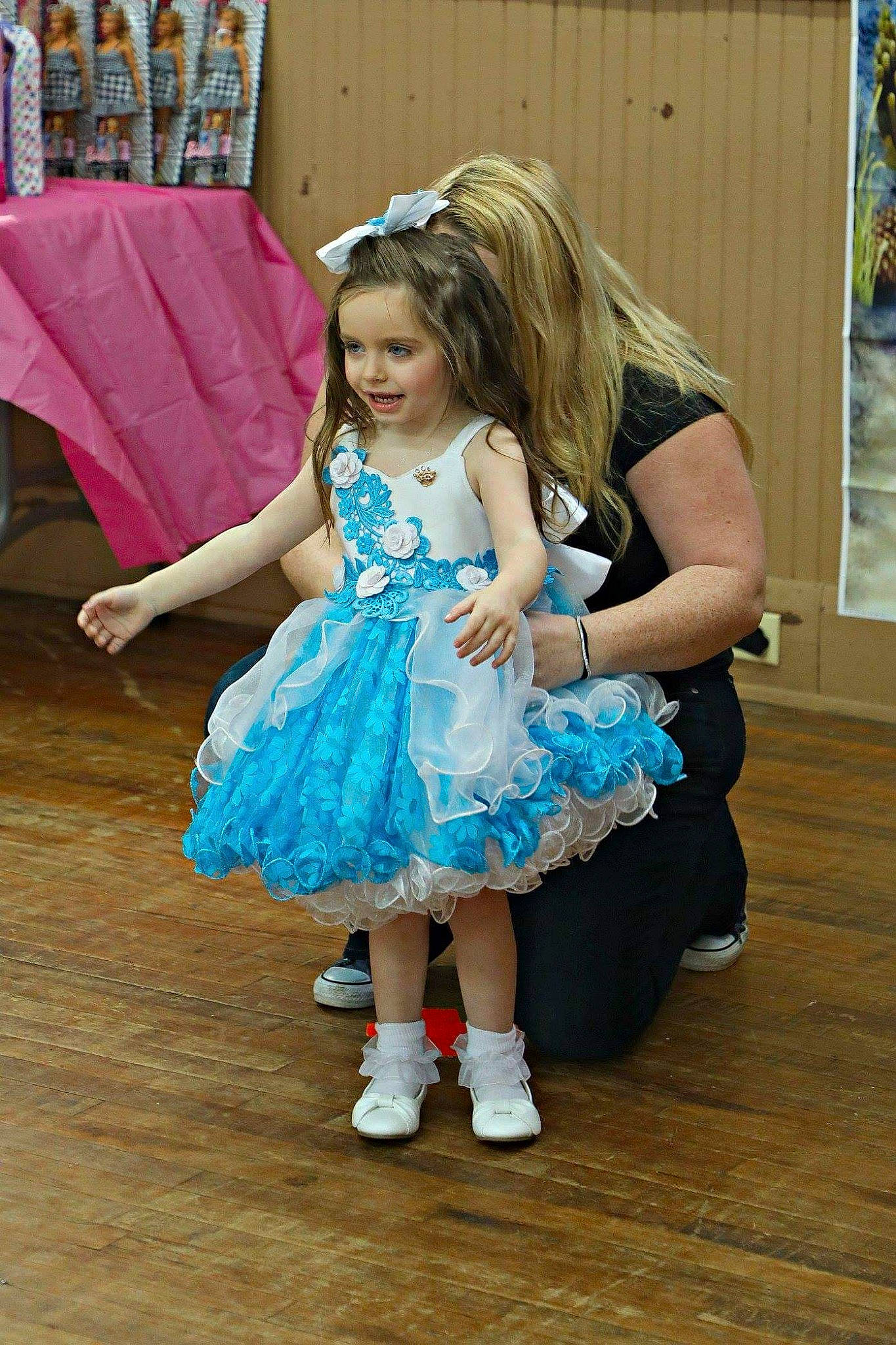 Isabella is registered to the contest to win money with this photo: child, child_model, clothing, costume, dance, dress, fashion_design, person, smile, toddler